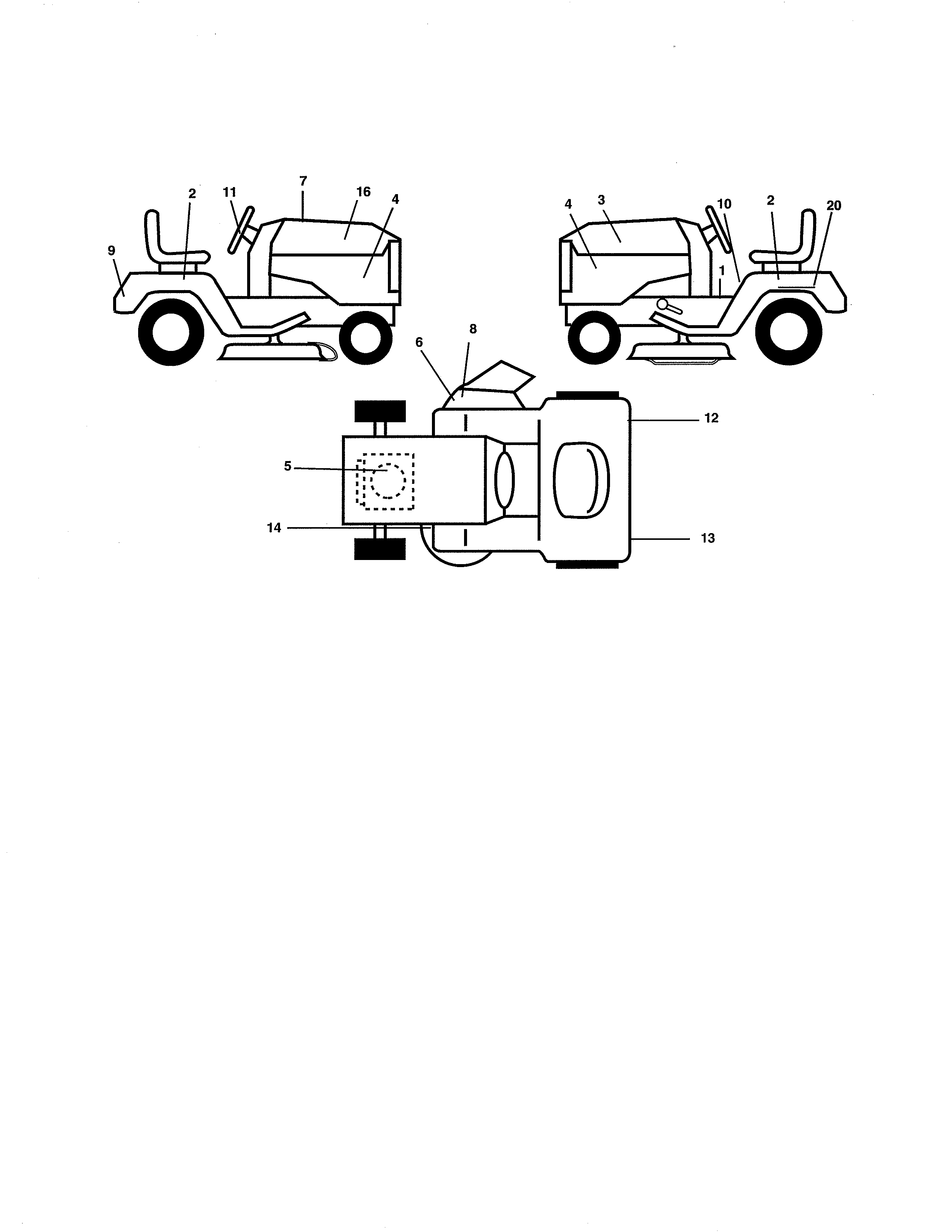 Poulan PD20H42STA decals diagram