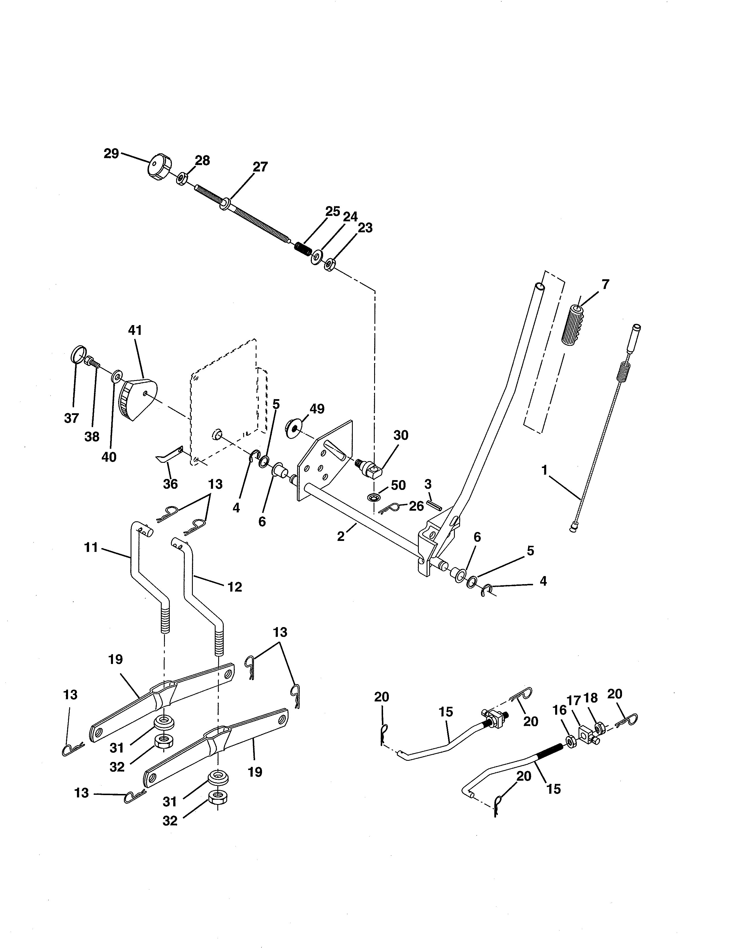 Poulan PD20H42STA mower lift diagram