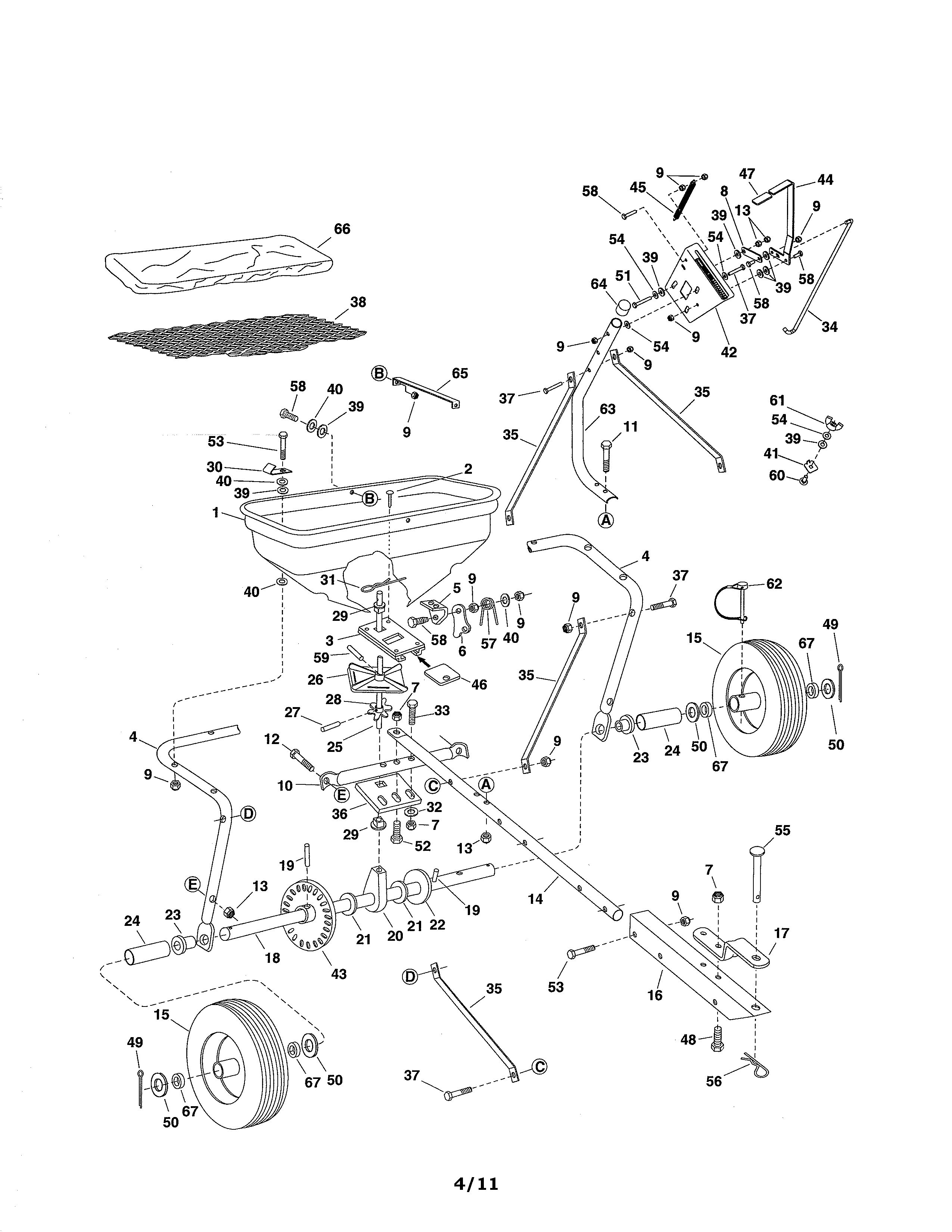 Craftsman 486245941 spreader diagram