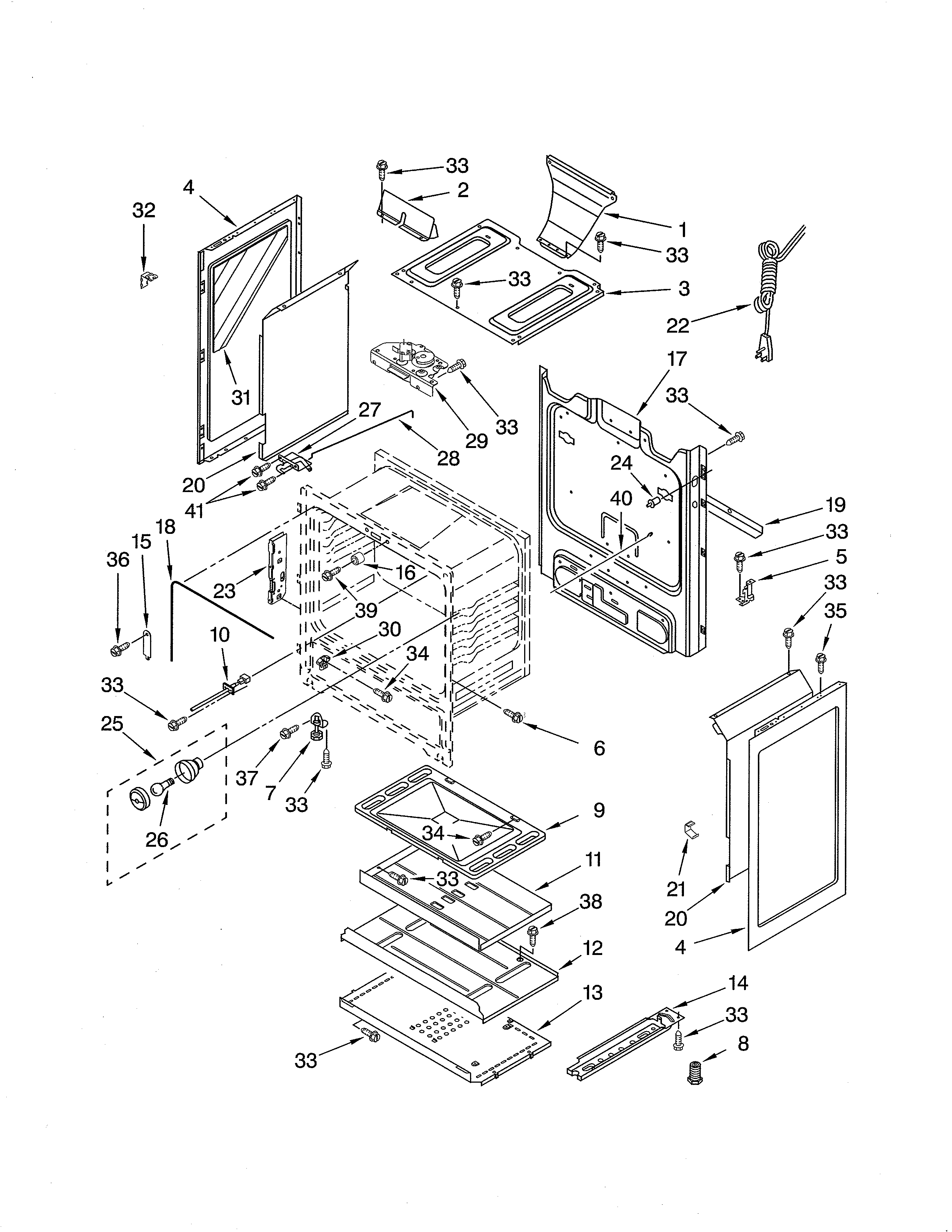 Whirlpool SF362LXTS2 chassis diagram