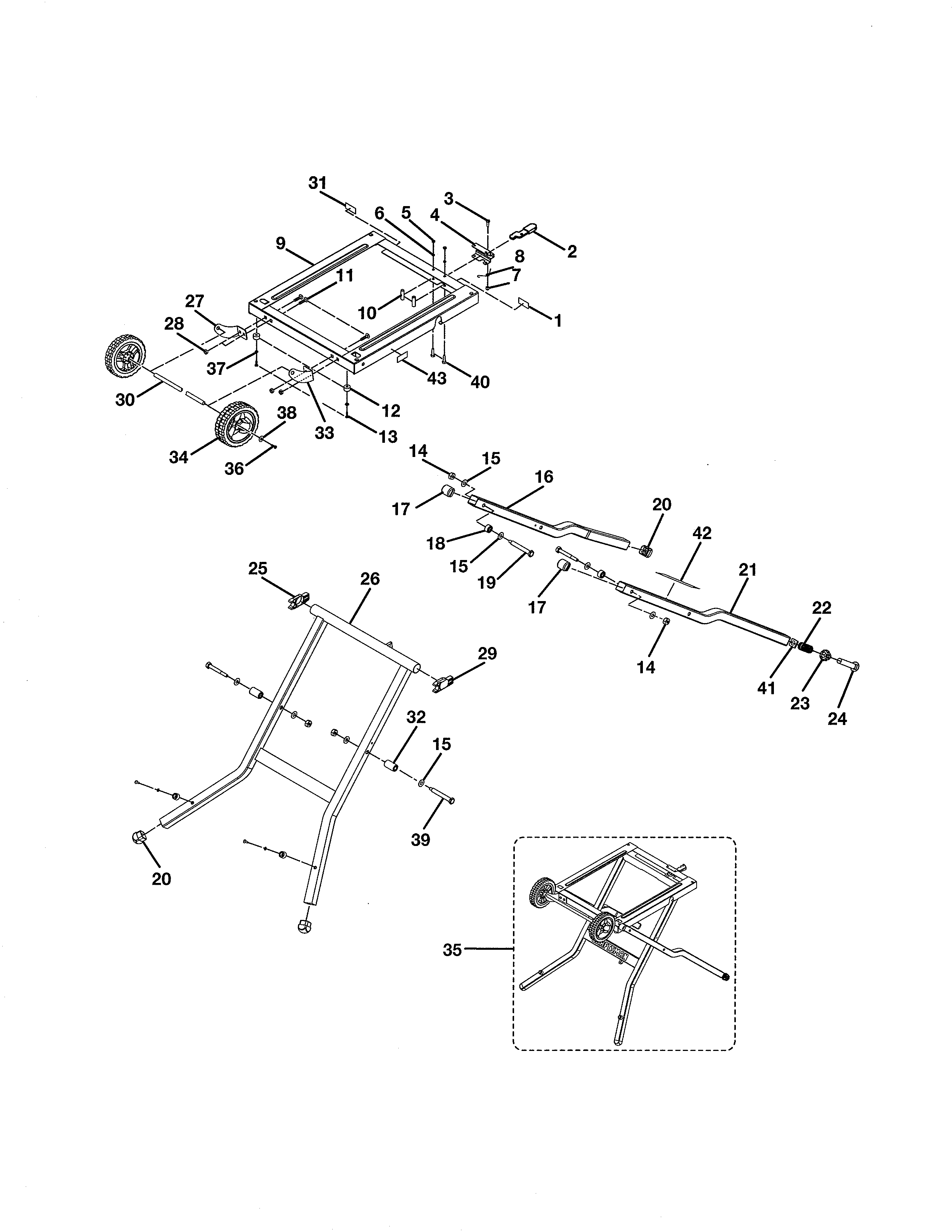 Craftsman 315218061 leg stand diagram