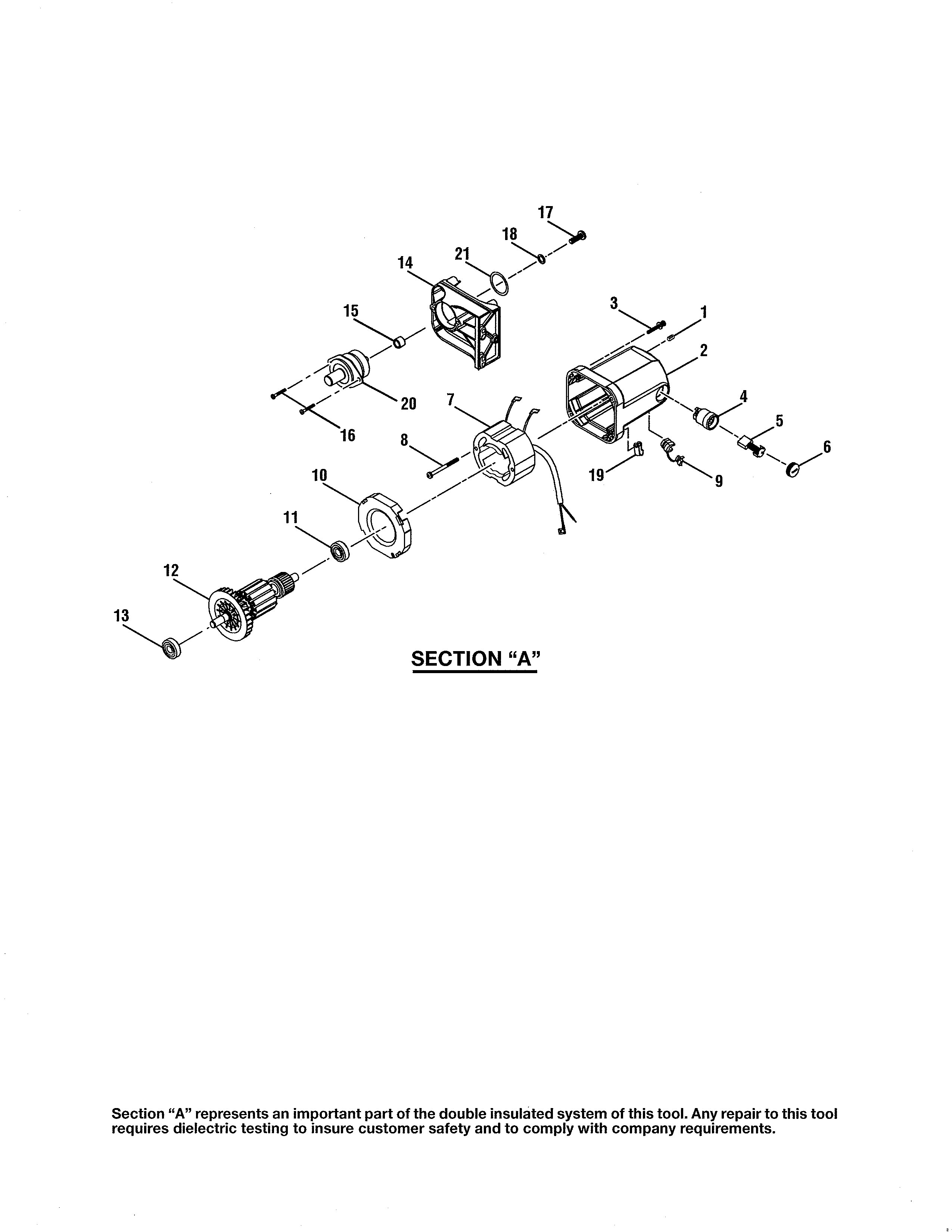 Craftsman 315218061 motor assembly diagram