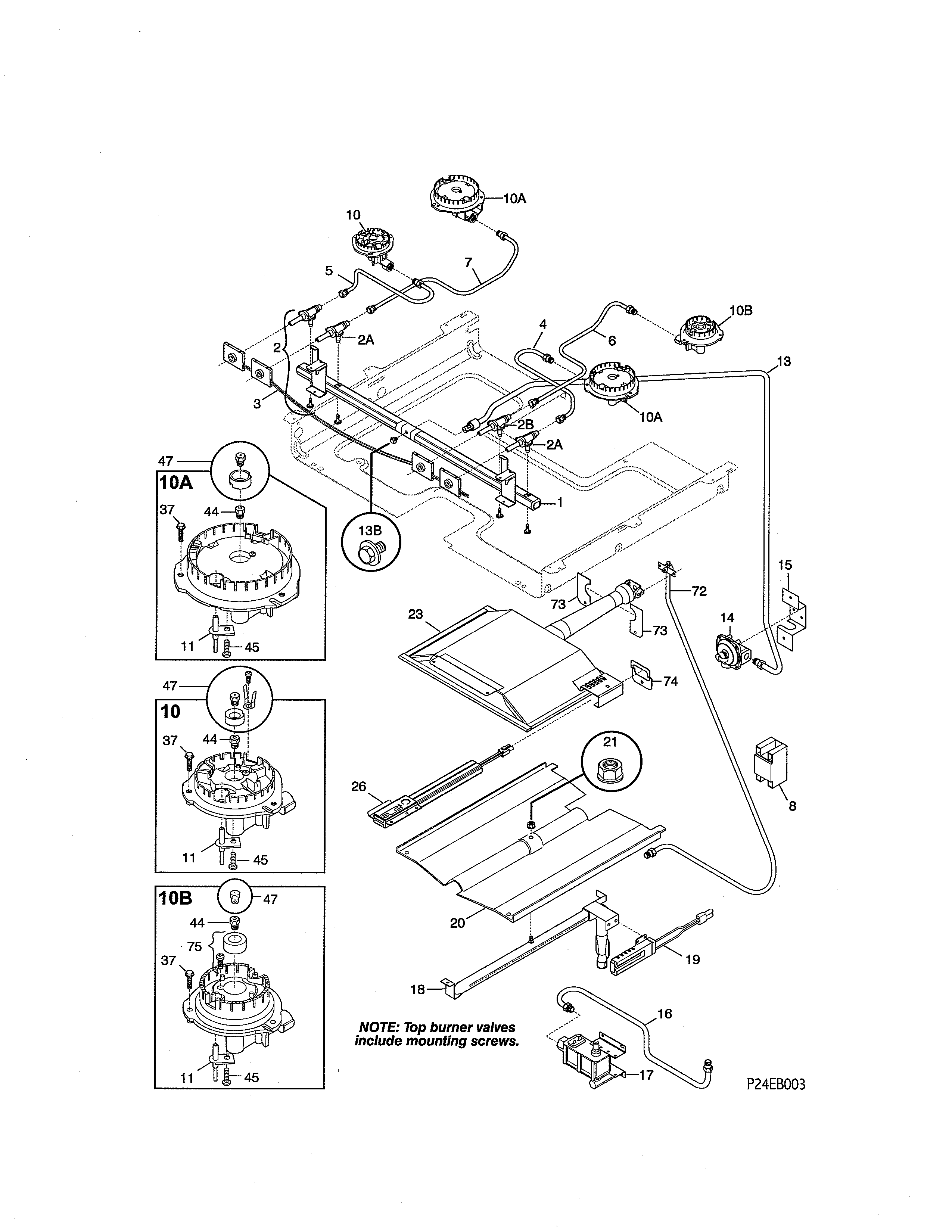 Kenmore 79075903992 burner diagram