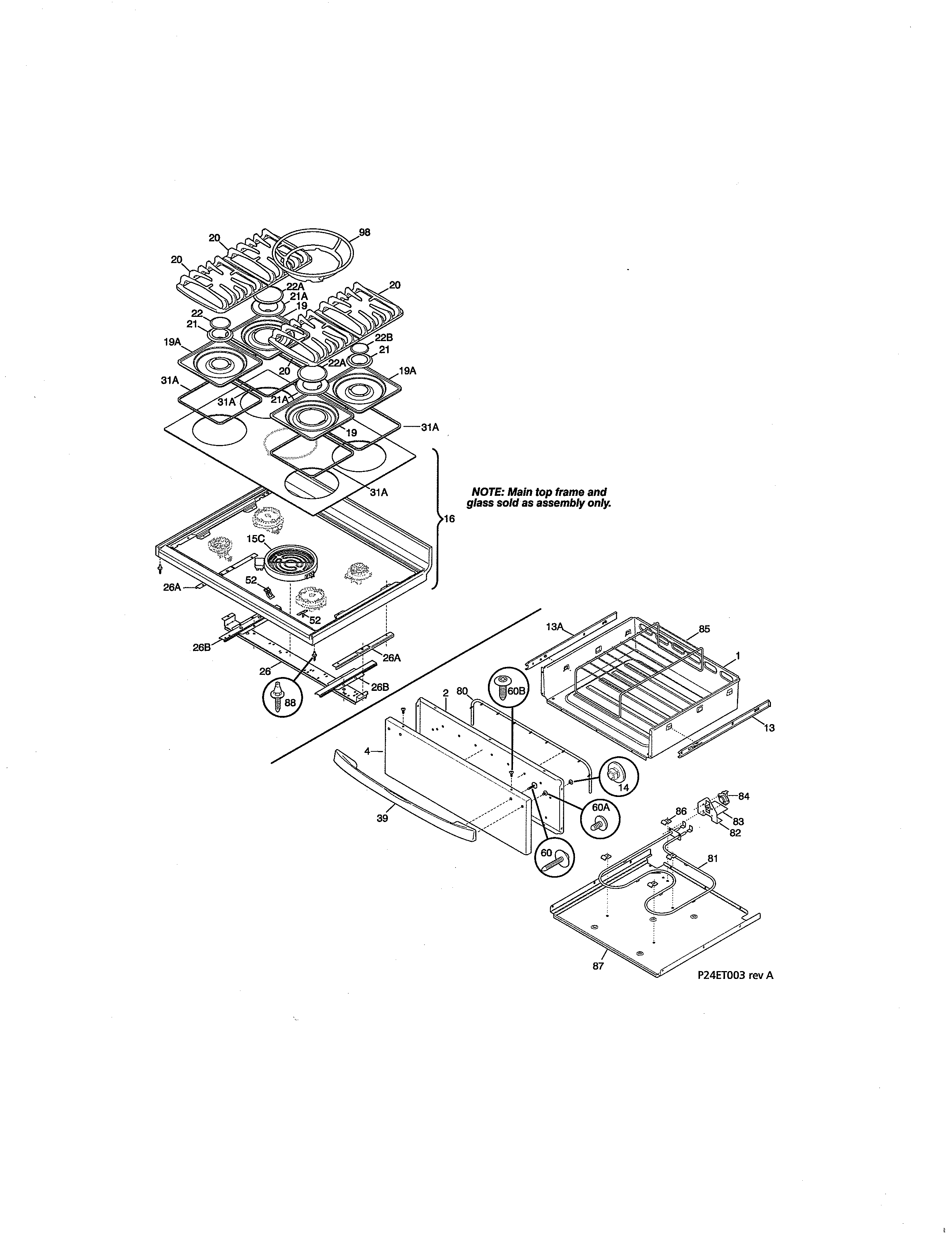 Kenmore 79075903992 top/drawer diagram