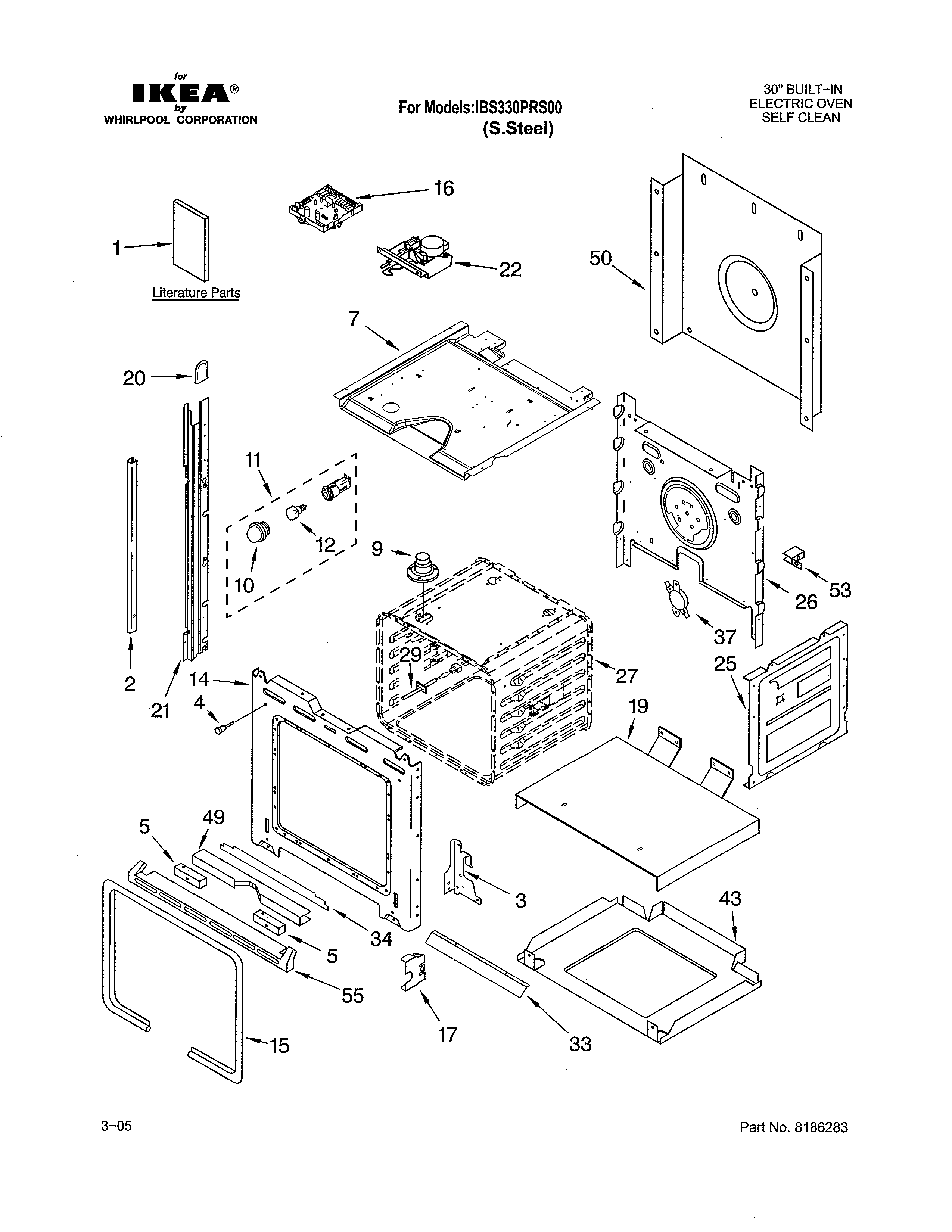 Ikea IBS330PRS00 oven diagram