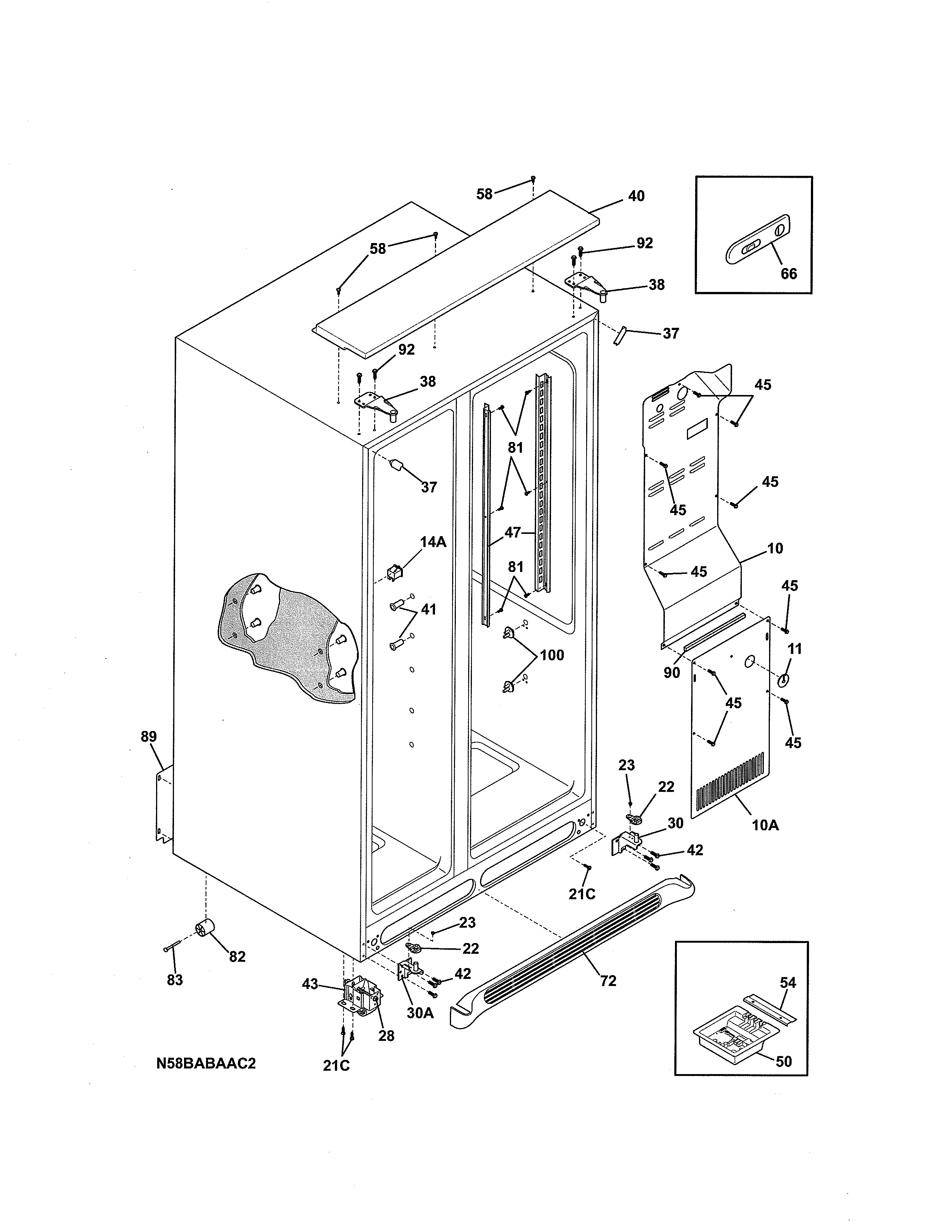 Kenmore Elite 2534450360B cabinet diagram