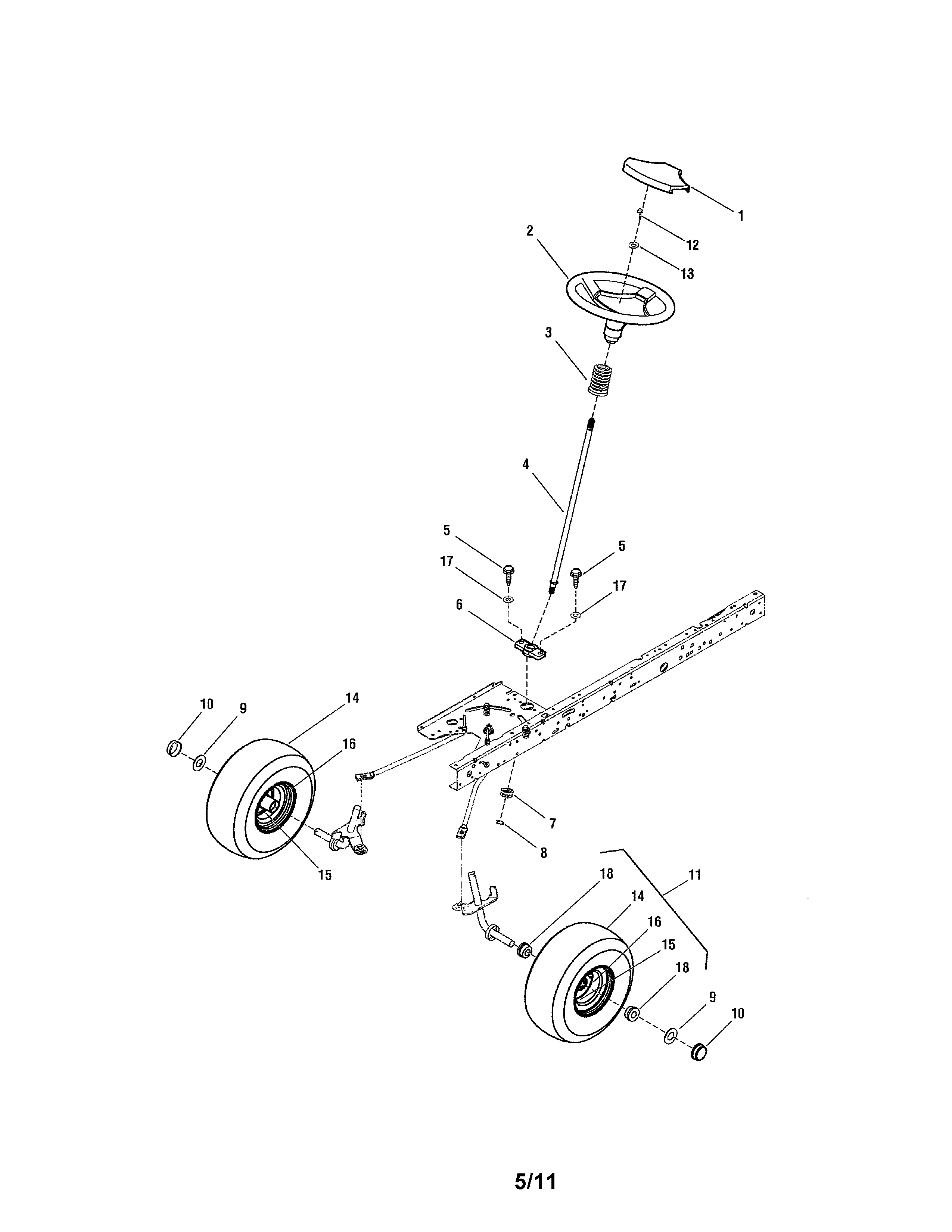 Snapper 7800545E steering diagram