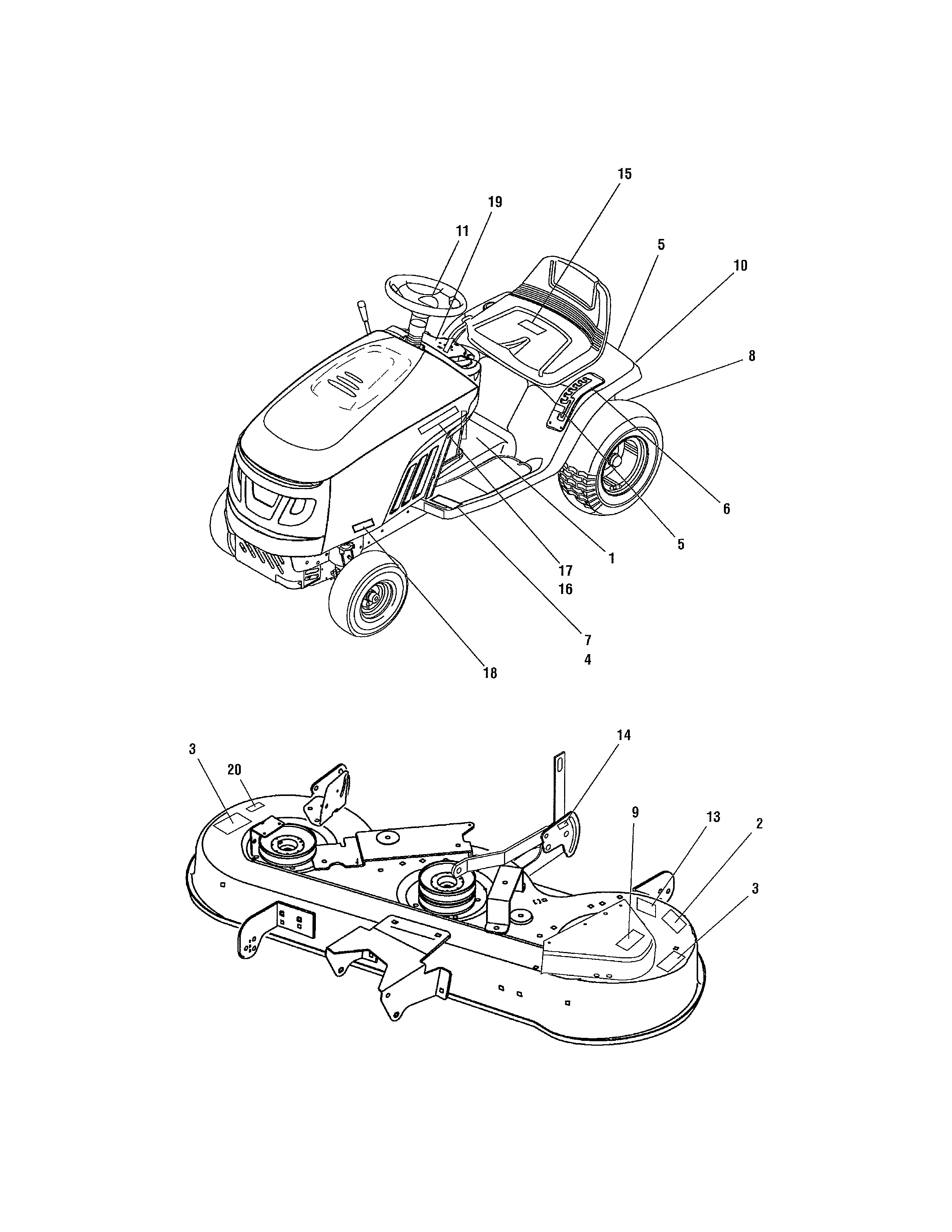 Snapper 7800545E decal diagram
