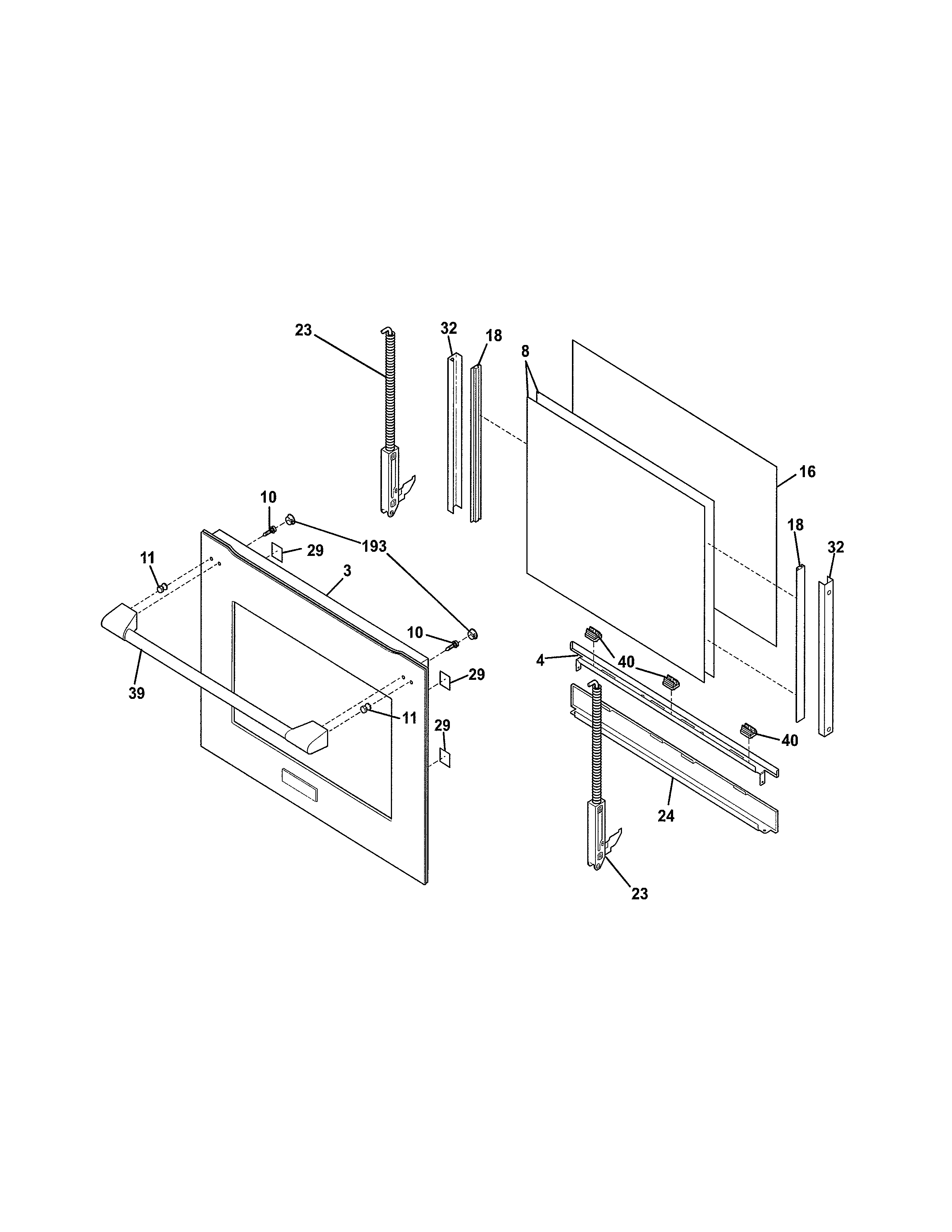 Electrolux E30EW75GPS1 door diagram
