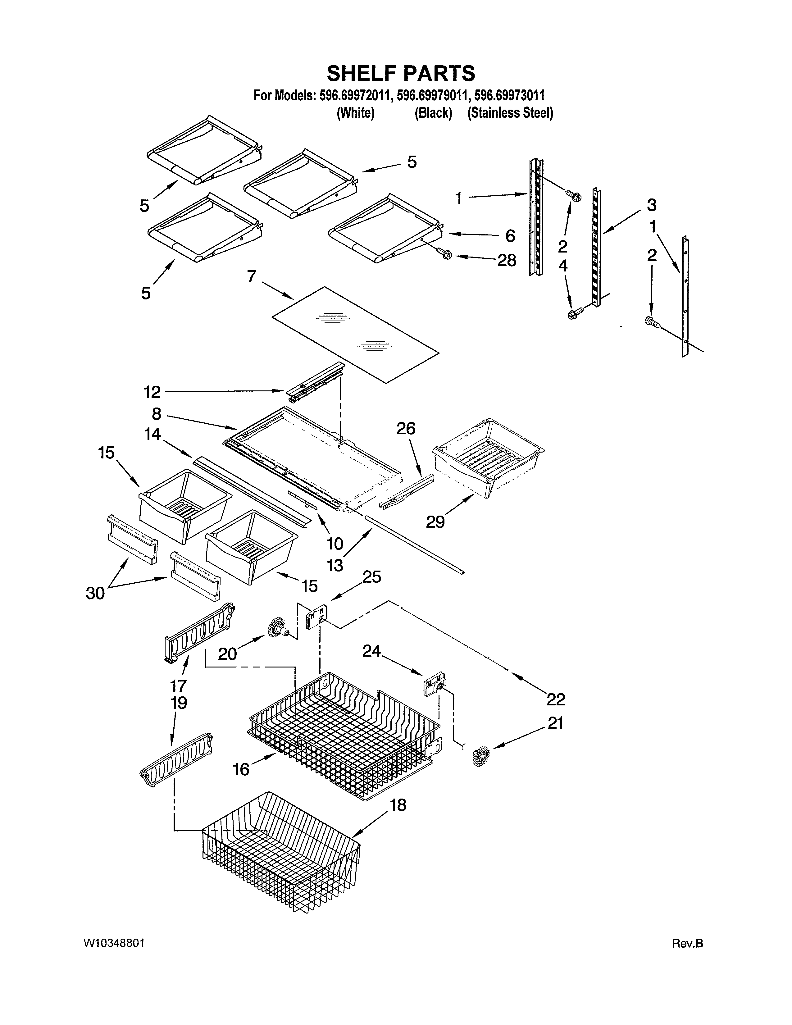 Kenmore 59669973011 shelf diagram