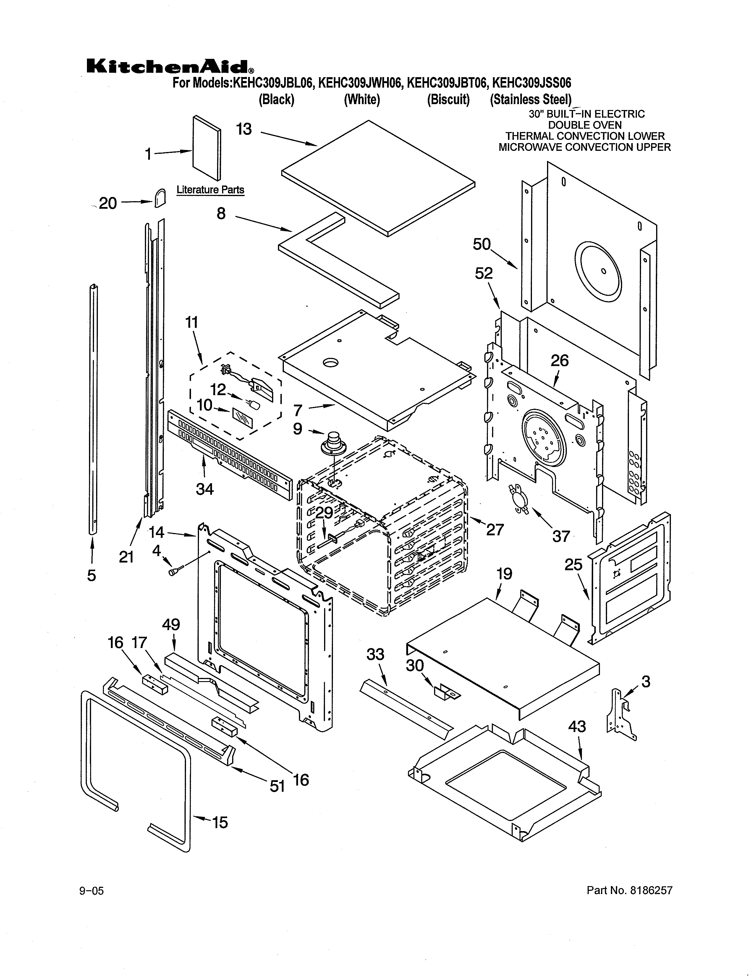 KitchenAid KEHC309JSS06 oven diagram