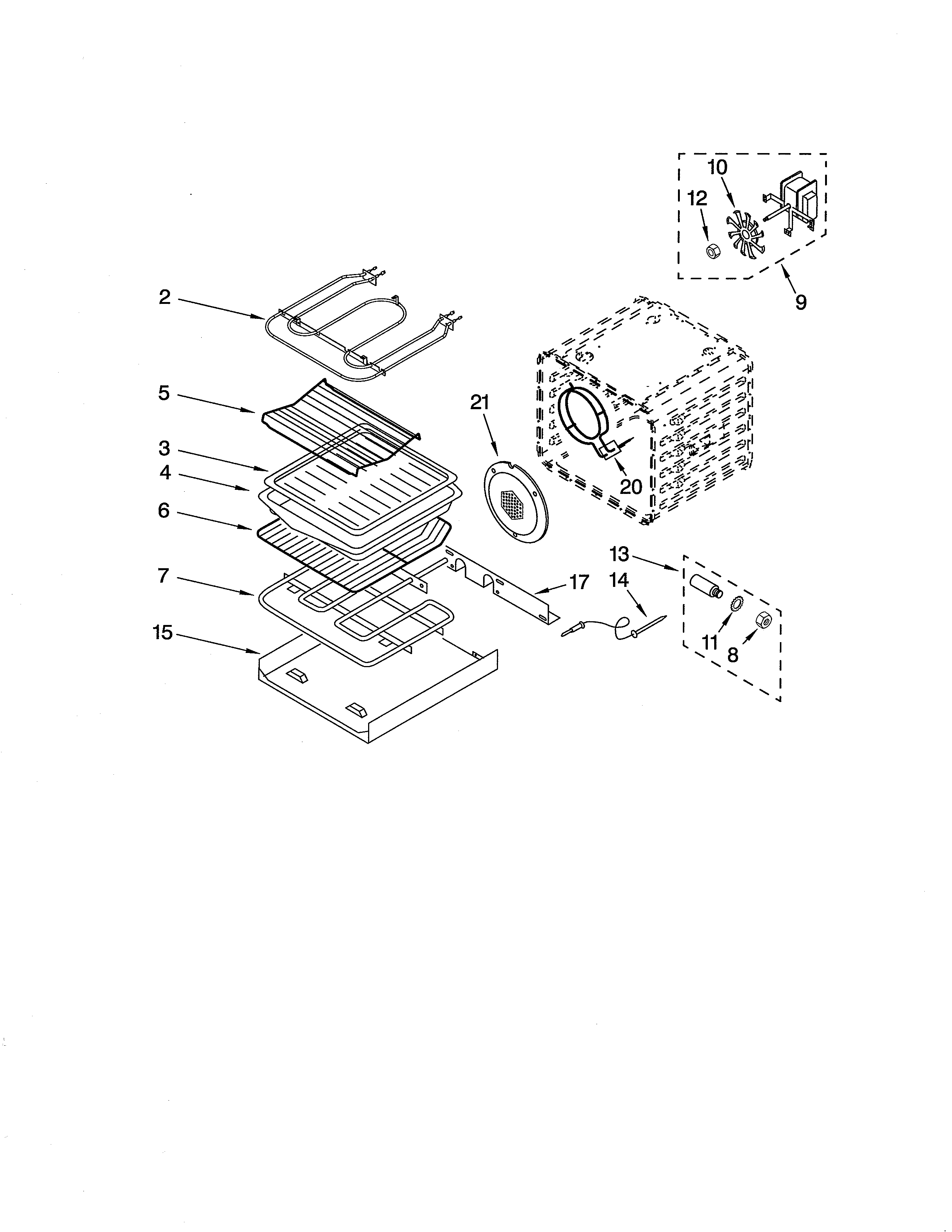 KitchenAid KEHC309JSS06 internal oven diagram