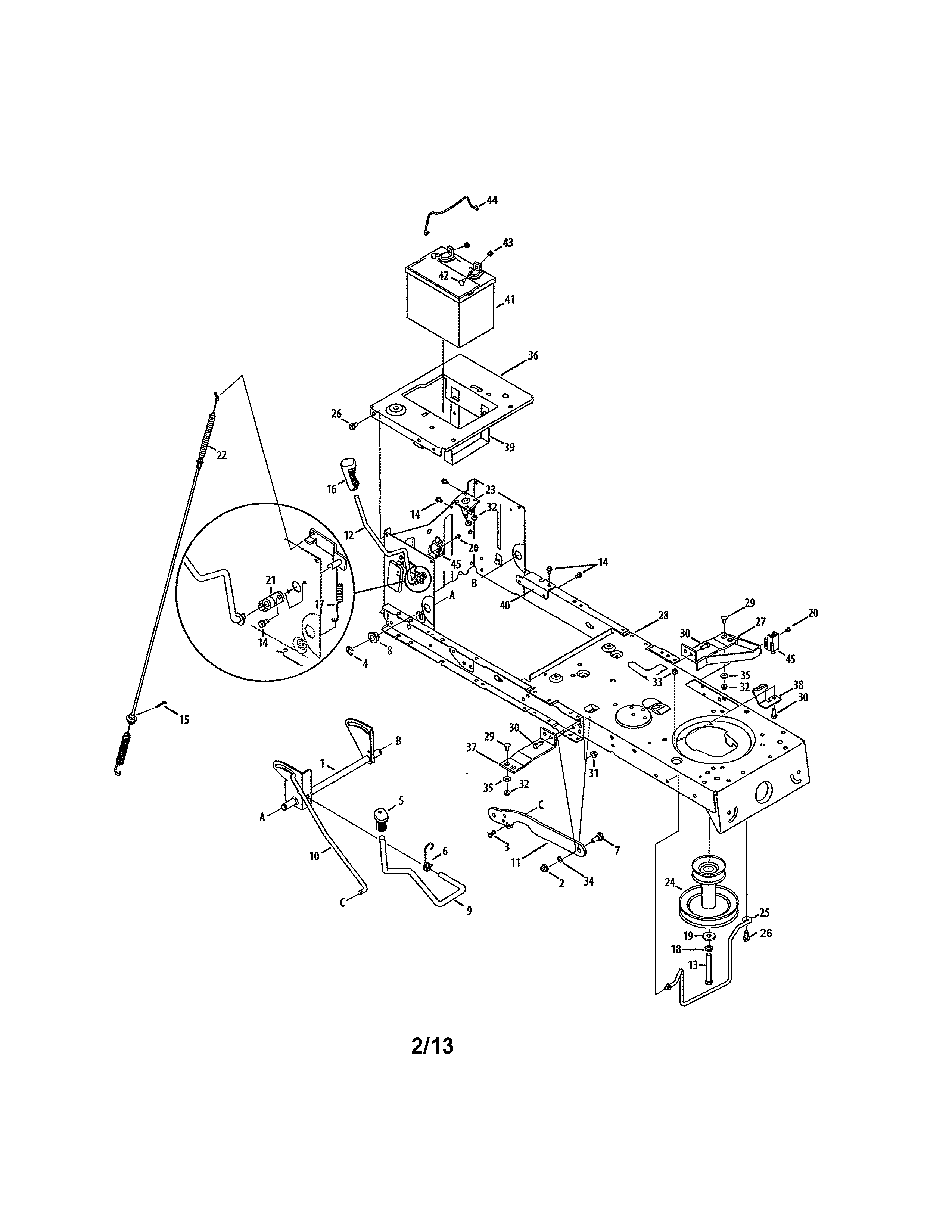 Craftsman 247288851 frame/battery diagram