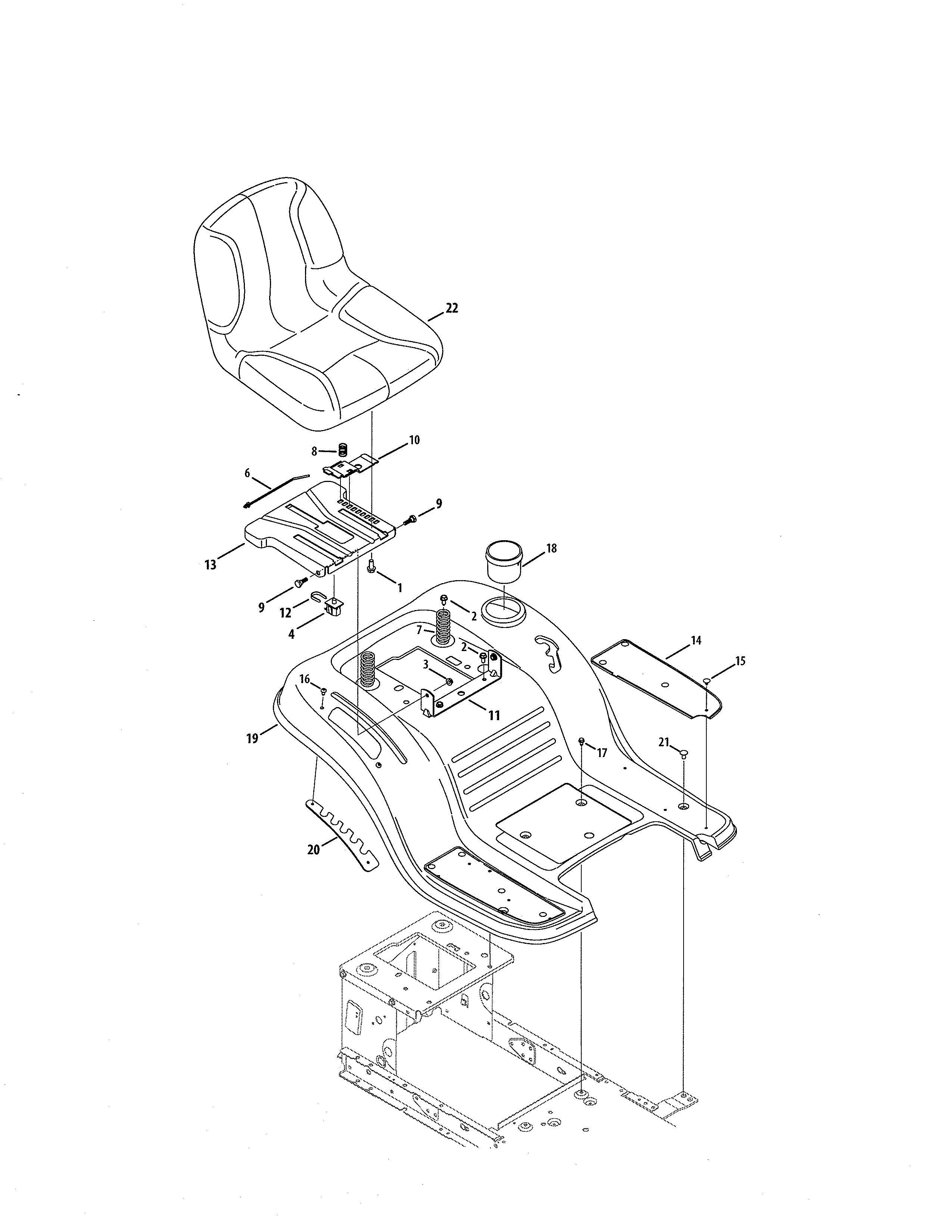Craftsman 247288851 seat/fender diagram