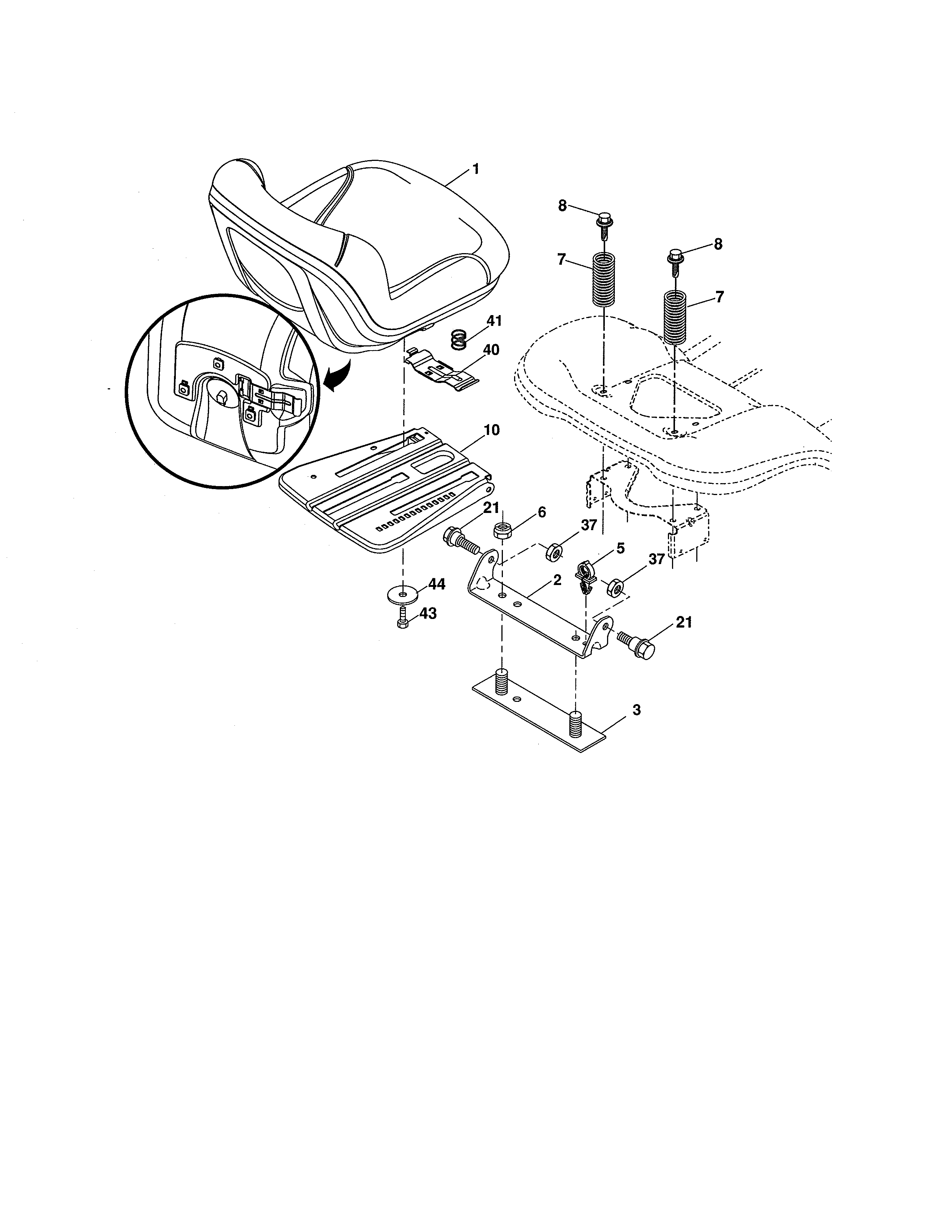 Craftsman 917276620 seat diagram
