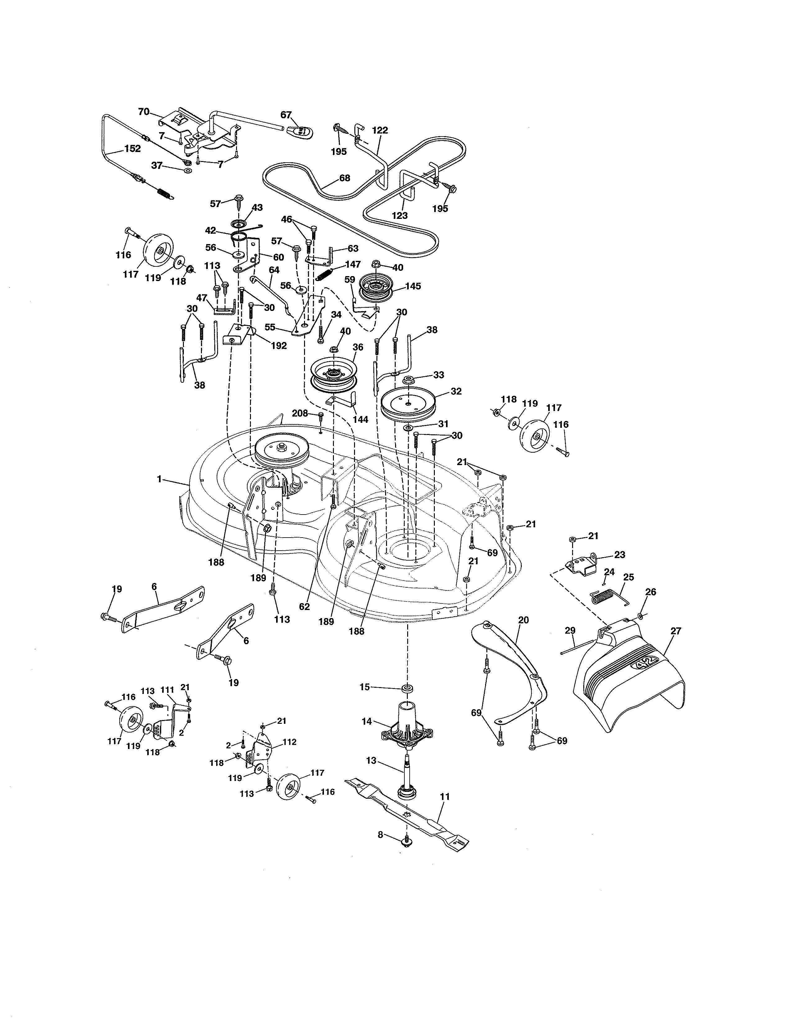 Craftsman 917276620 mower deck diagram