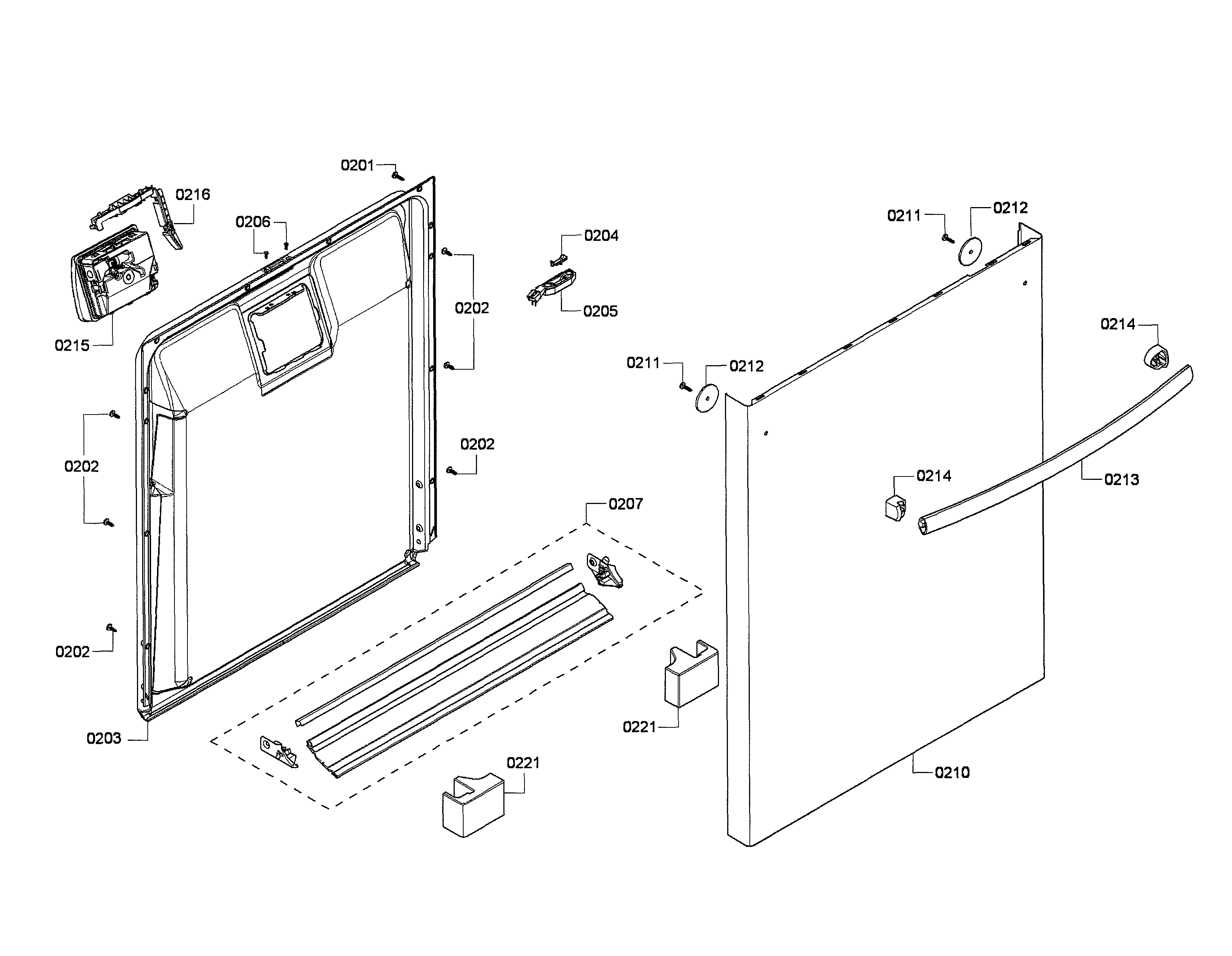 Bosch SHX4AP05UC/02 door/dispenser diagram