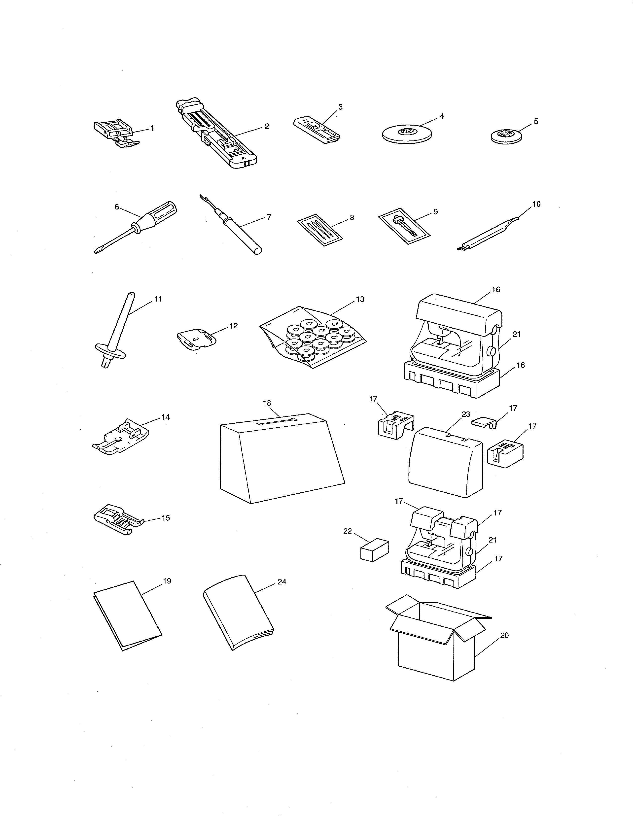 Singer XL6050 other parts diagram