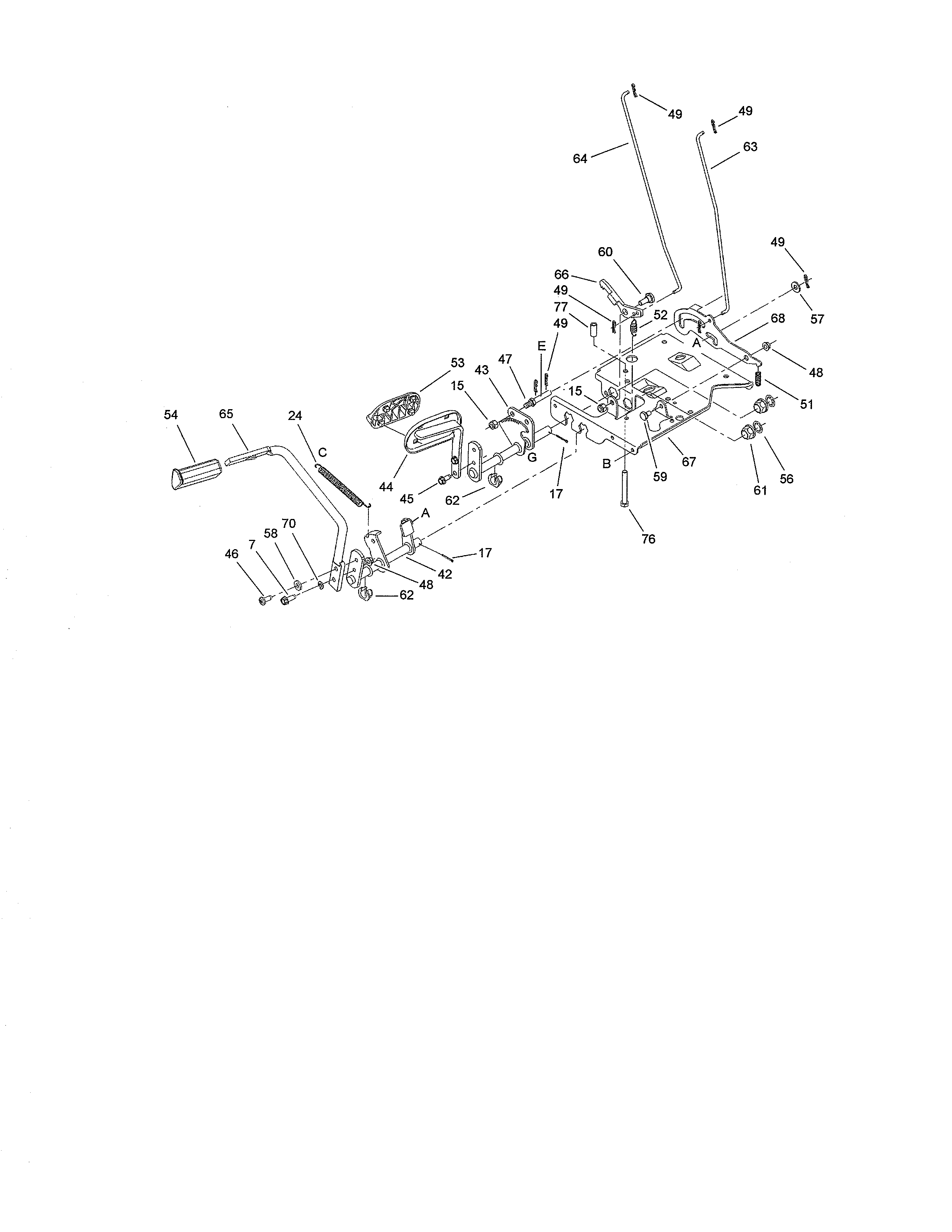 Toro 14AP80RP744 (1A136H30000 AND UP) brake & traction assembly diagram
