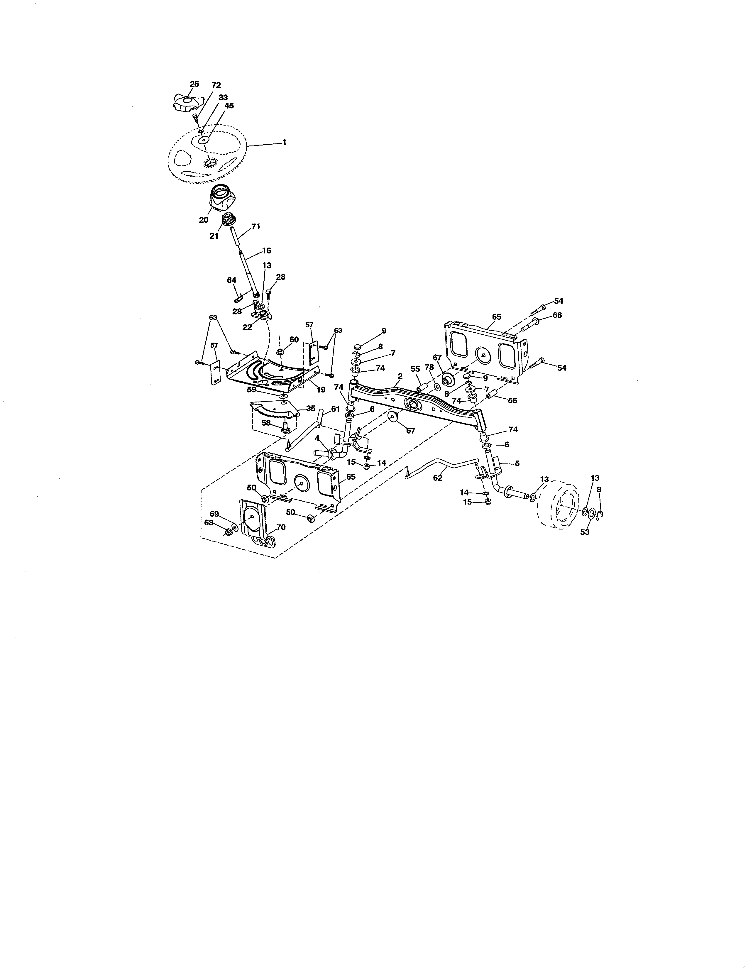 Craftsman 917289071 steering assembly diagram