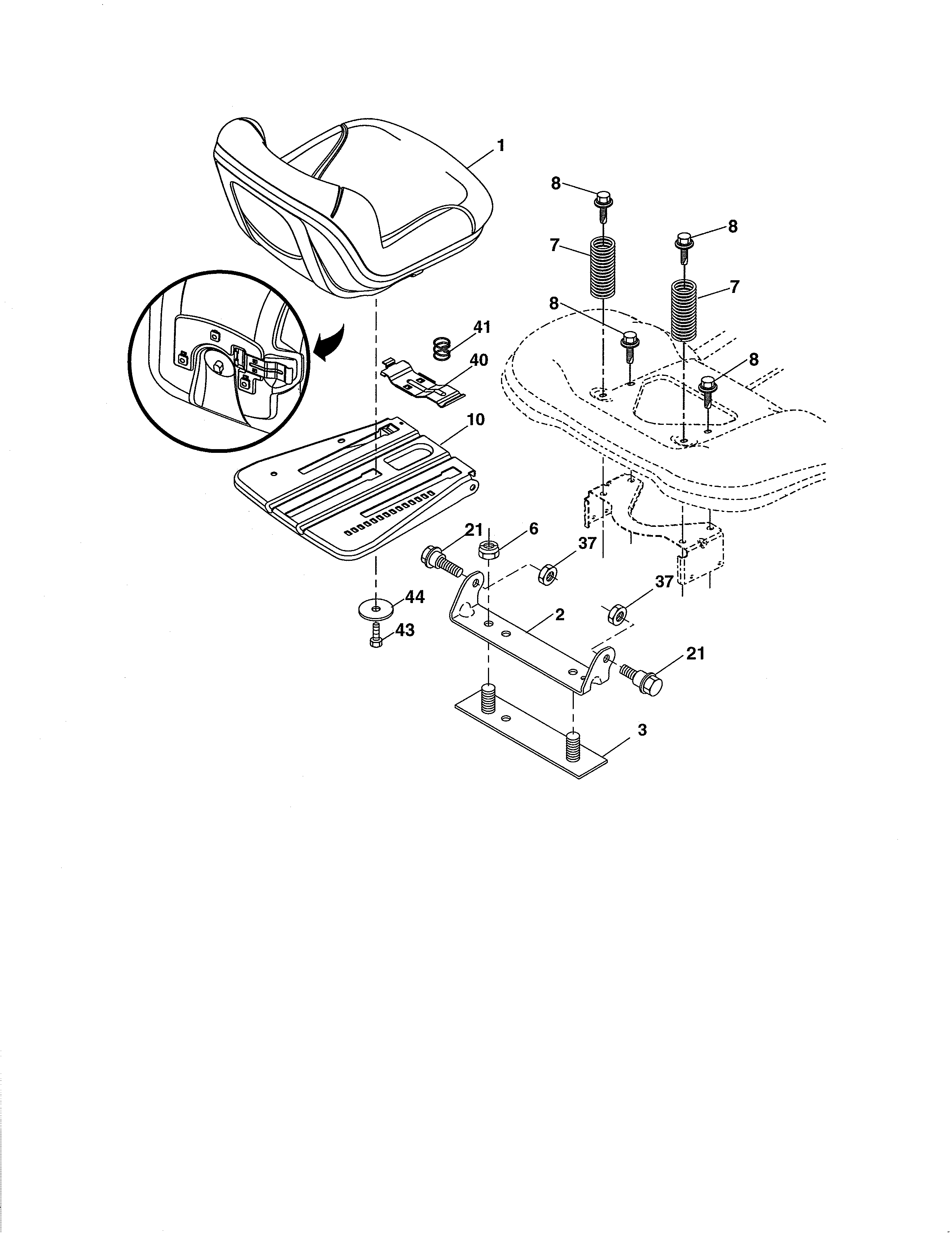 Craftsman 917289071 seat assembly diagram