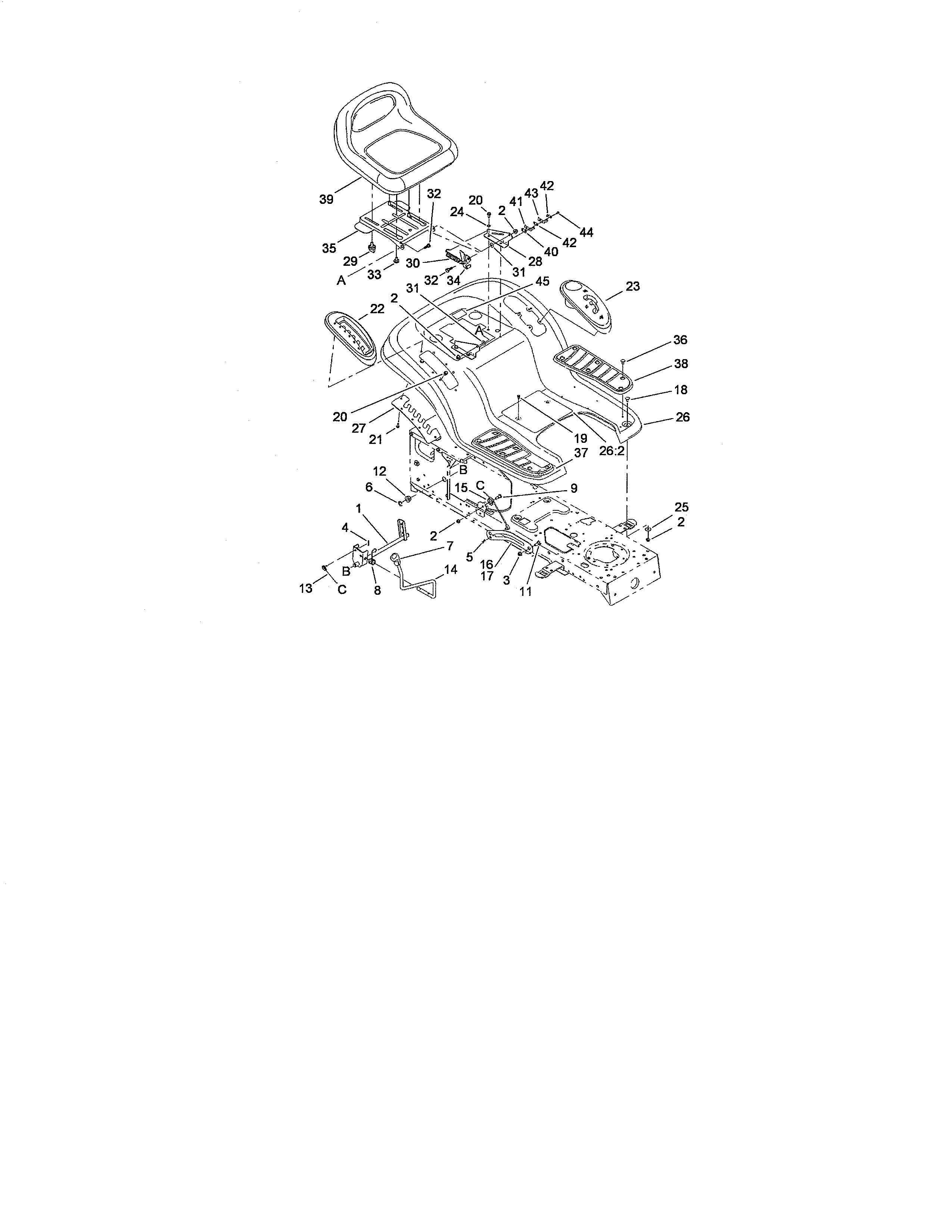 Toro 13AL60RG044 (1L107H10100 AND UP) seat & fender assembly diagram