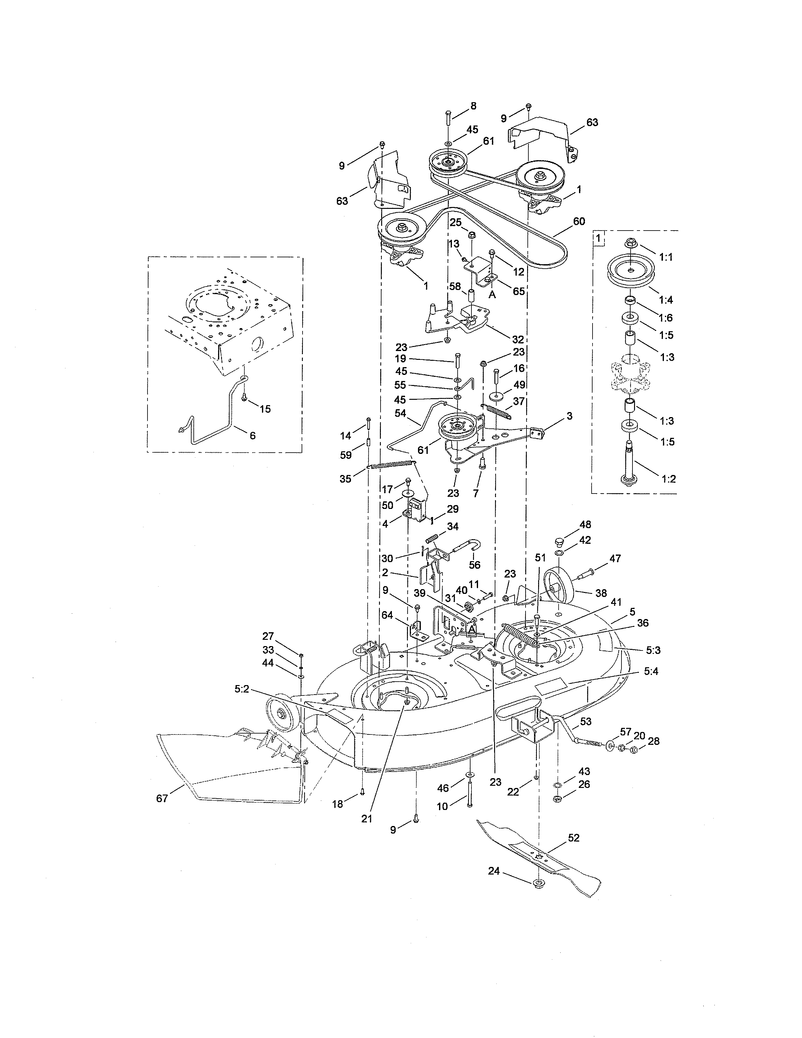 Toro 13AL60RG044 (1L107H10100 AND UP) deck assembly diagram