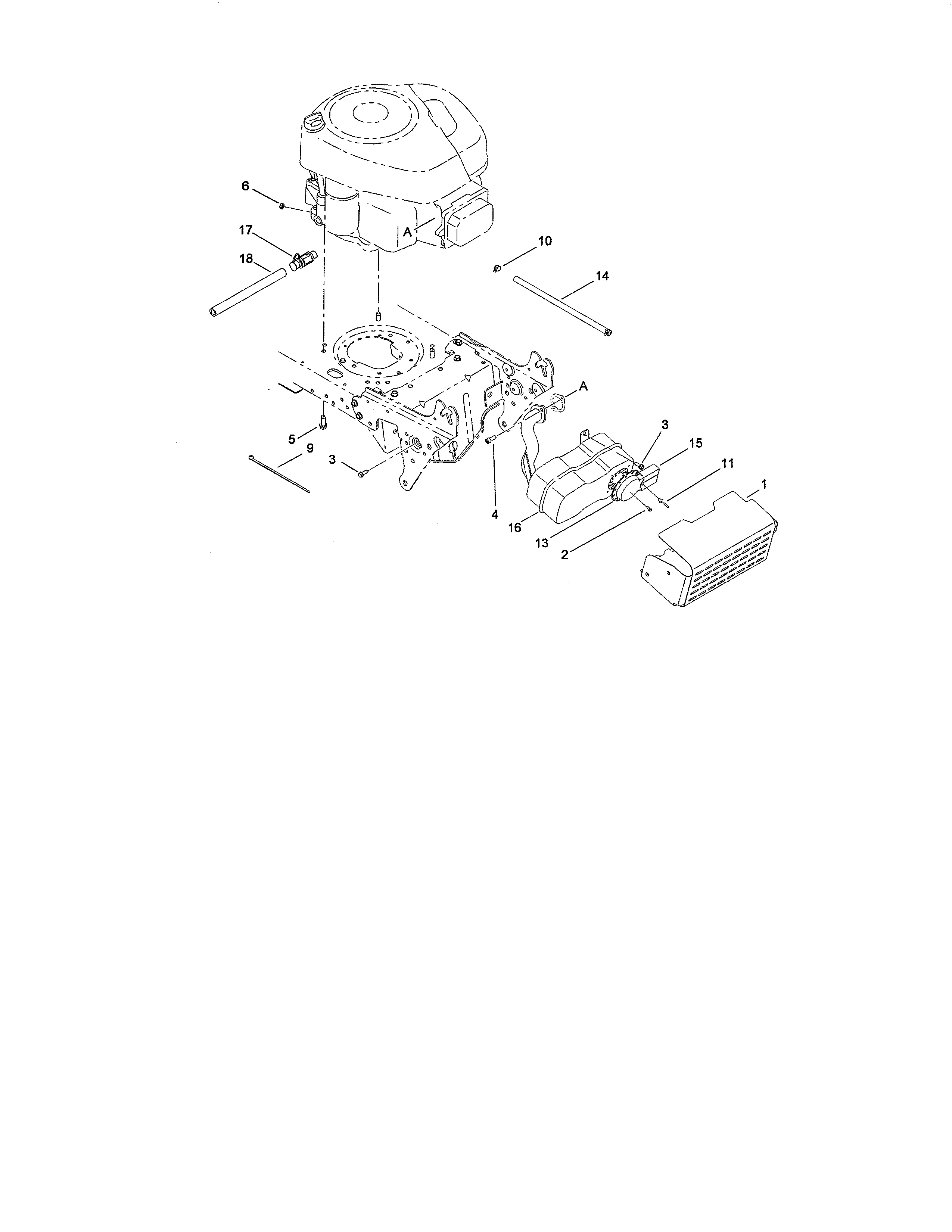 Toro 13AL60RG044 (1L107H10100 AND UP) muffler & guard assembly diagram