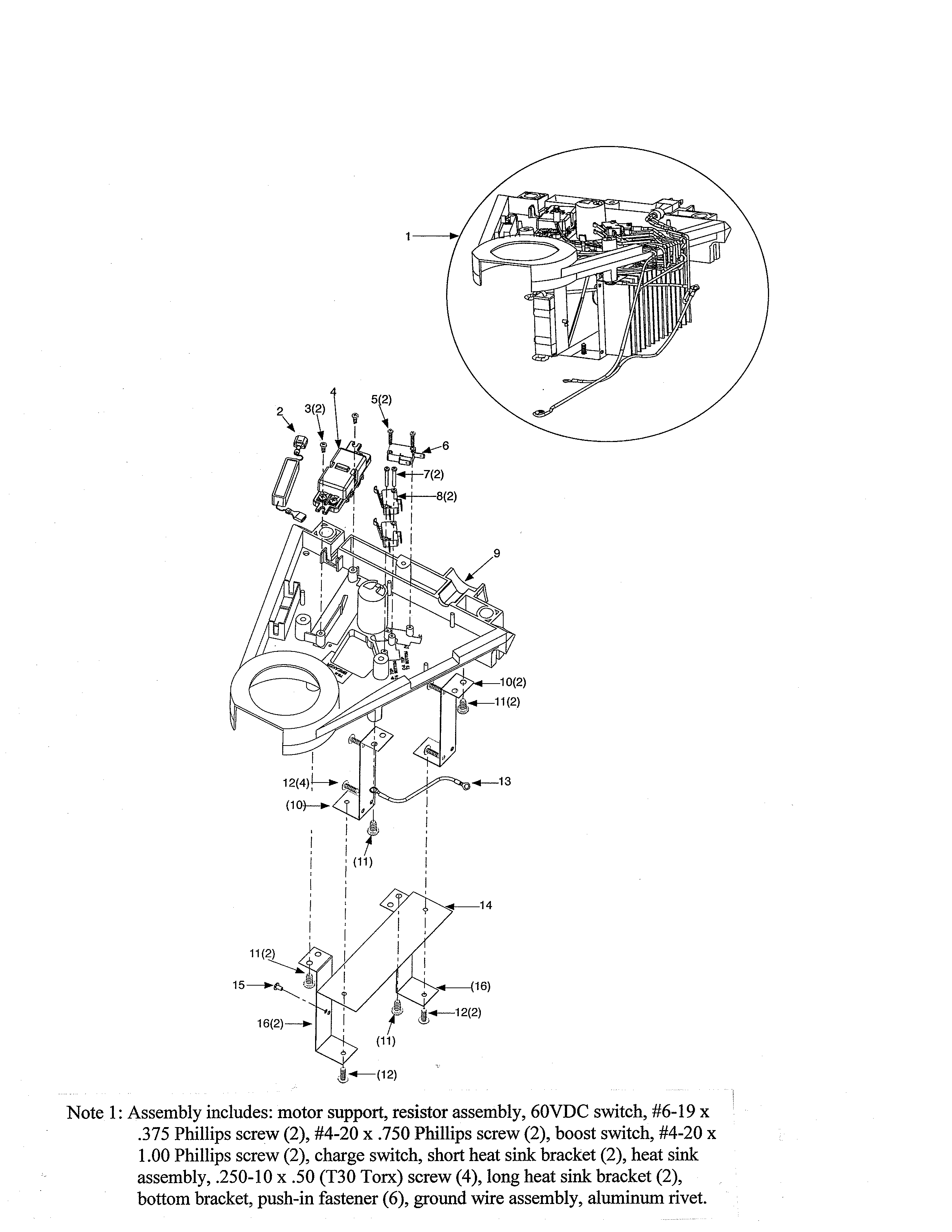 Remington MPS6017ADR motor support assembly diagram