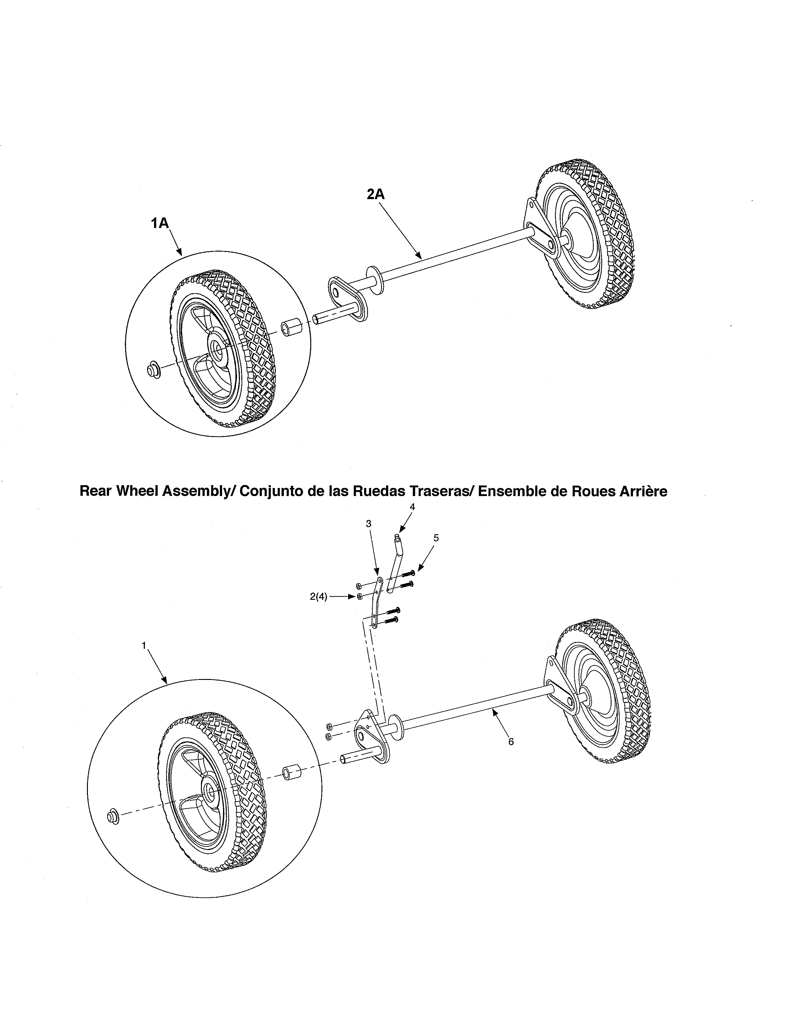 Remington MPS6017ADR front & rear wheel assemblies diagram