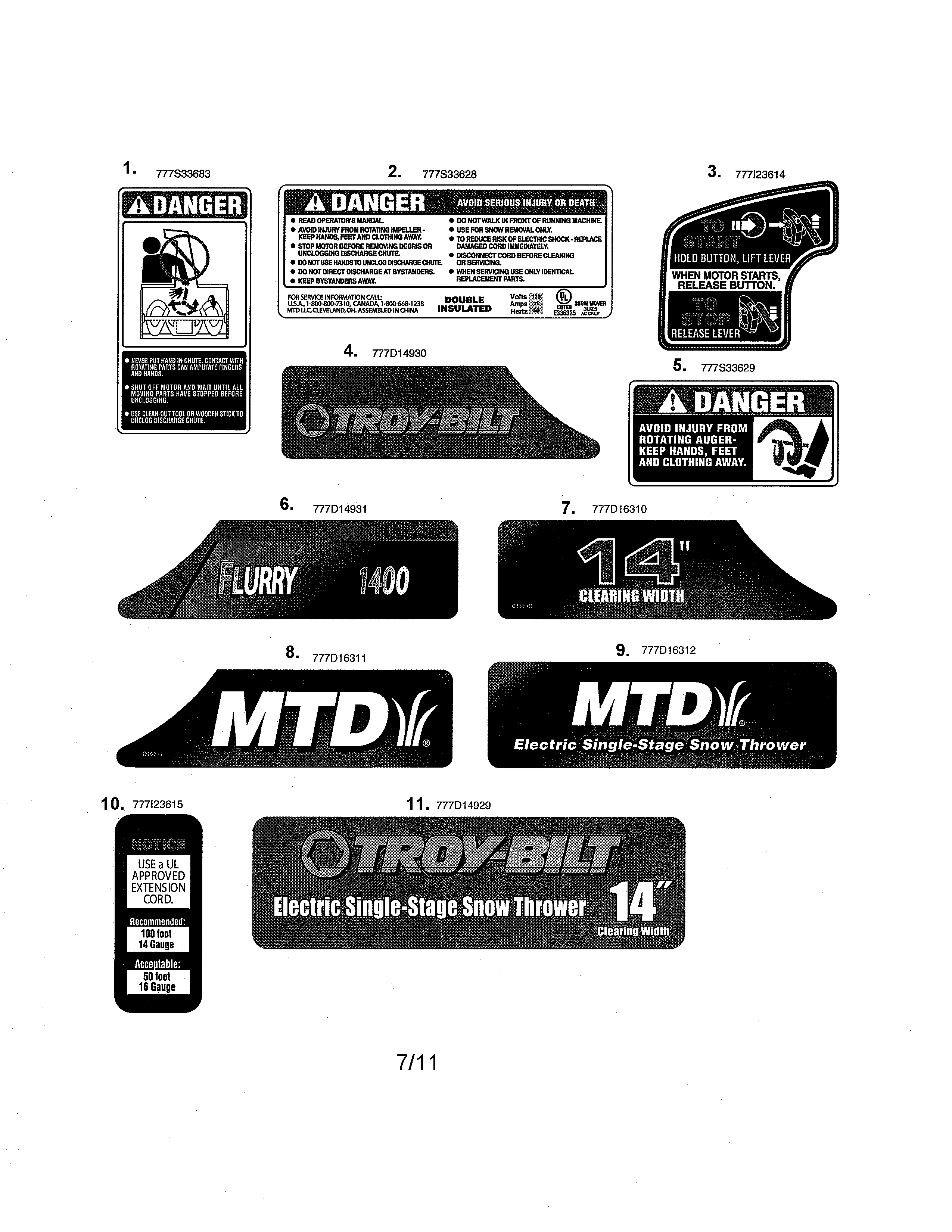 MTD 31A-050-706 decals diagram