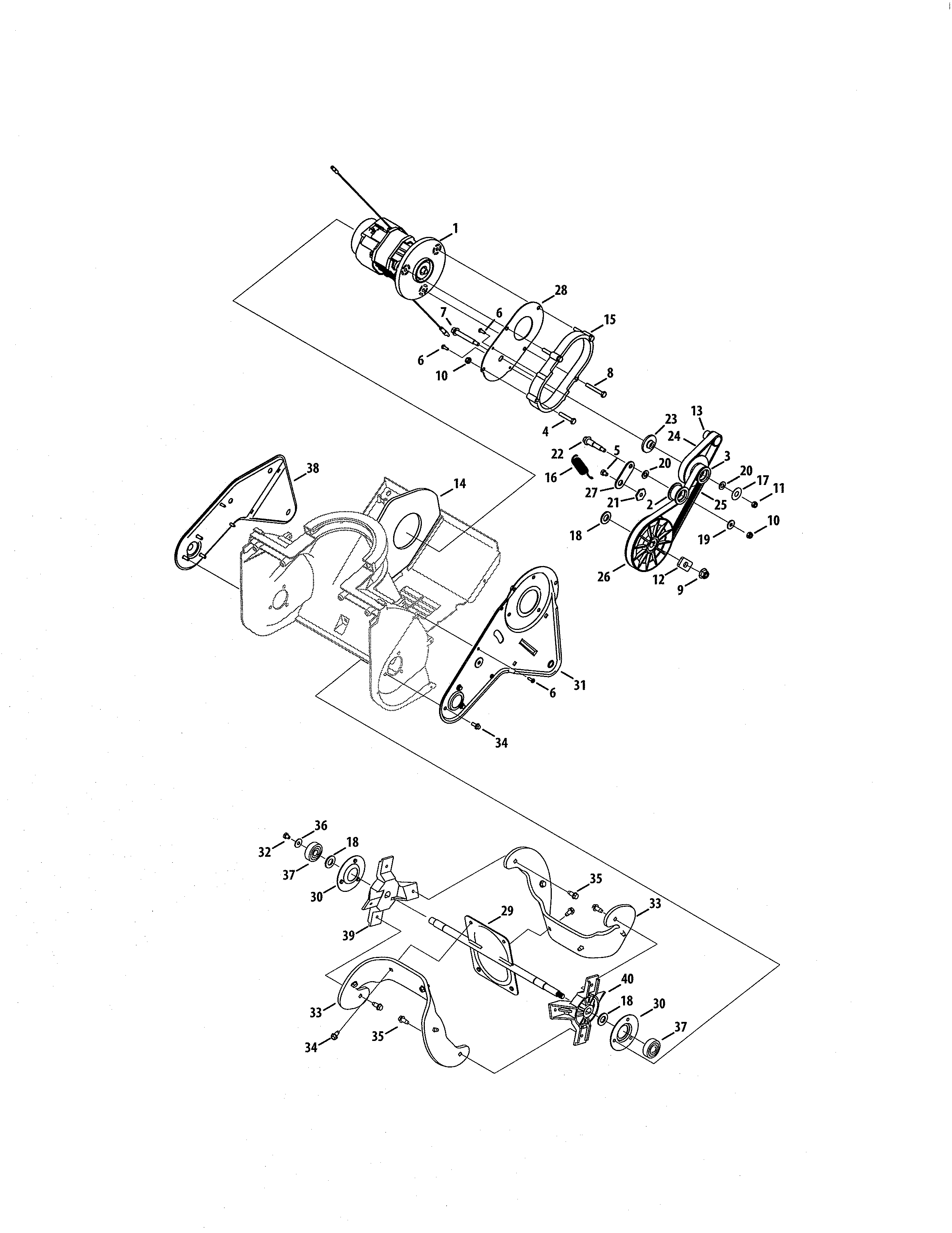 MTD 31A-050-706 motor & auger diagram