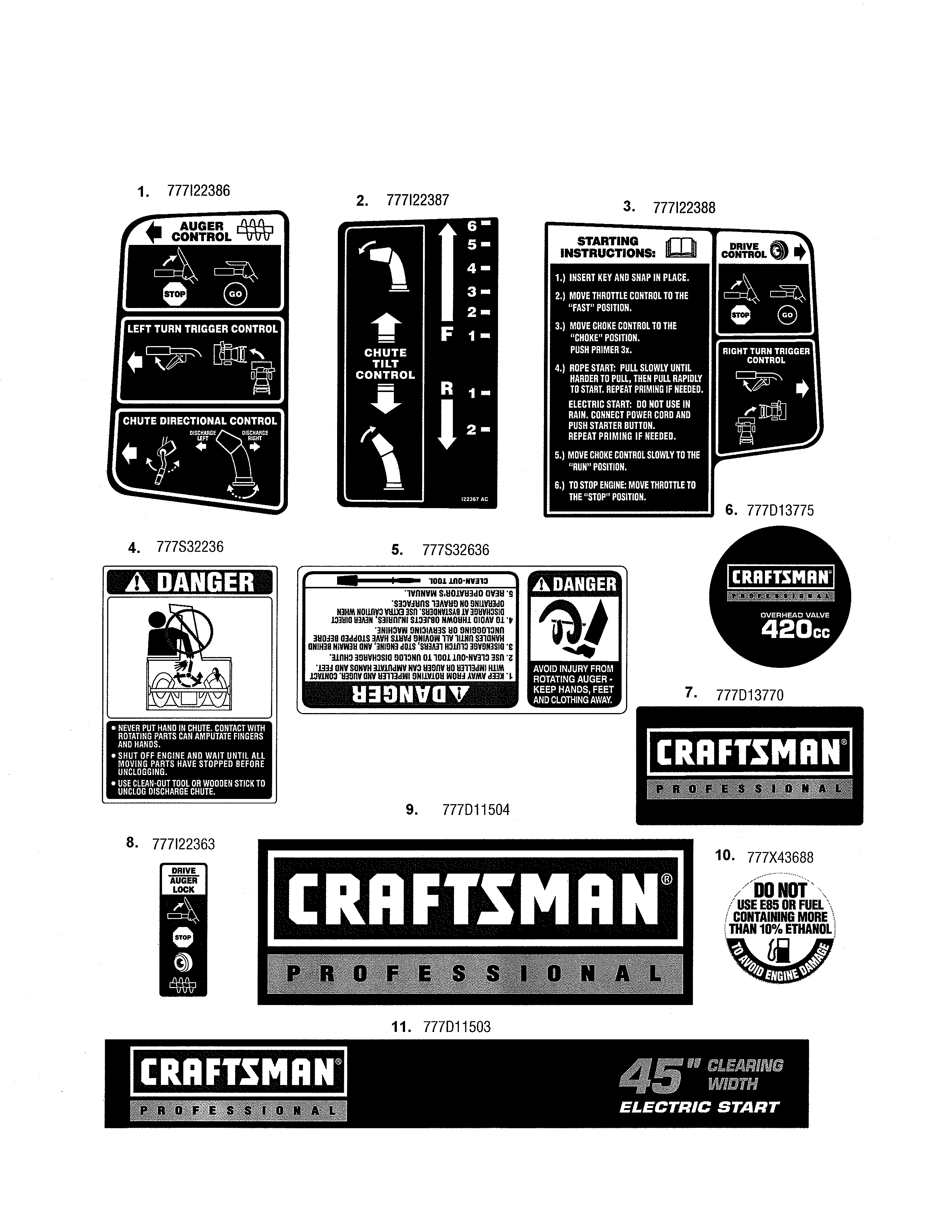 Craftsman 247888480 decals diagram