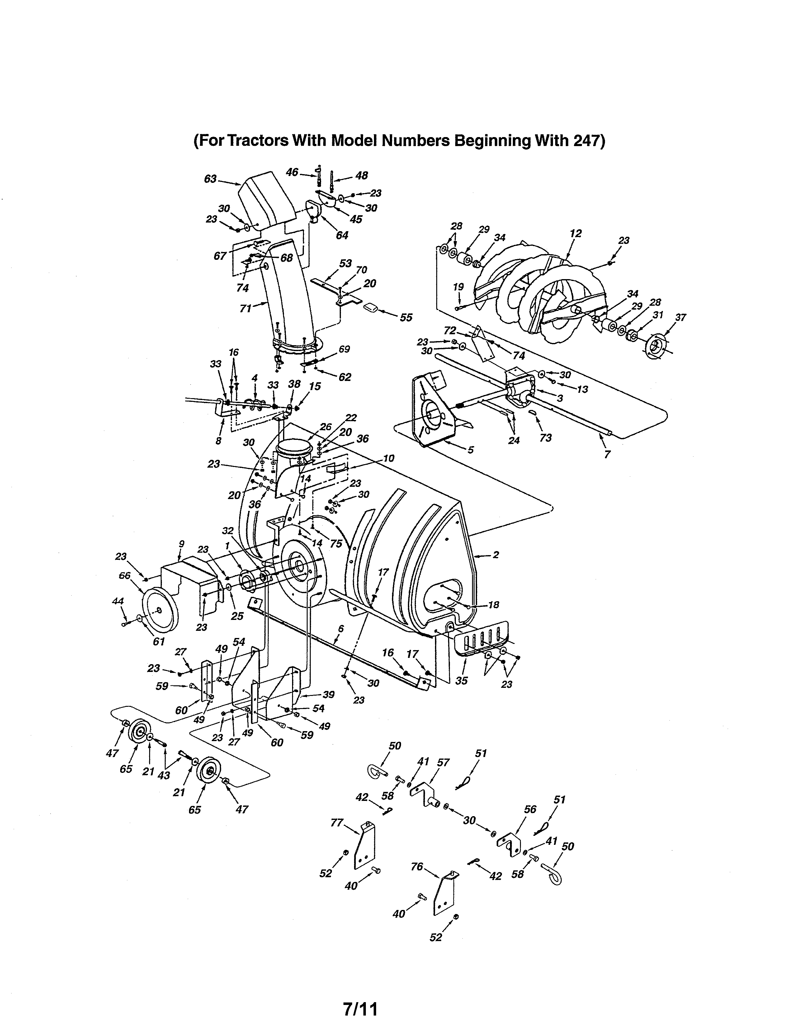 Craftsman 486248371 auger & housing diagram