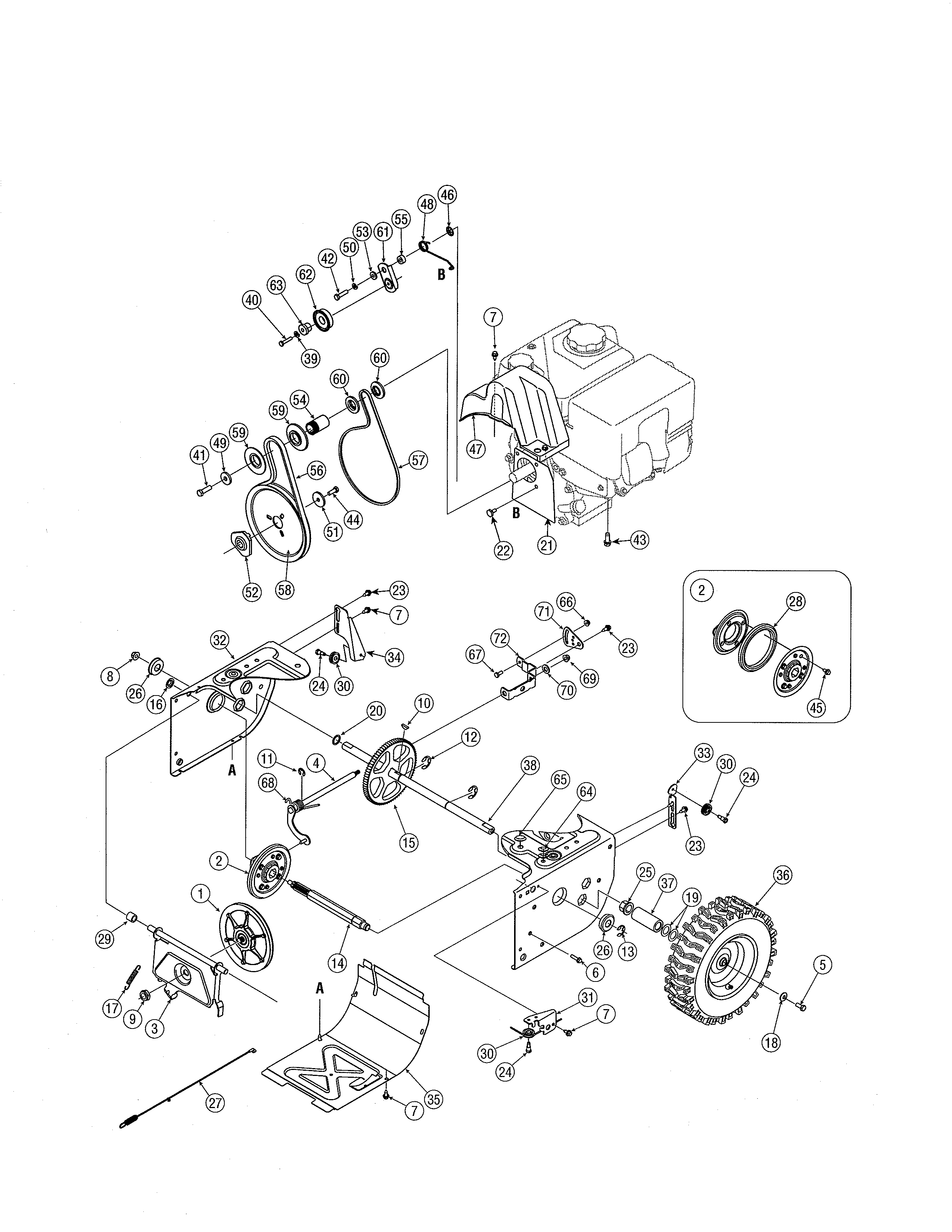 Craftsman 247889571 transmission/wheels diagram
