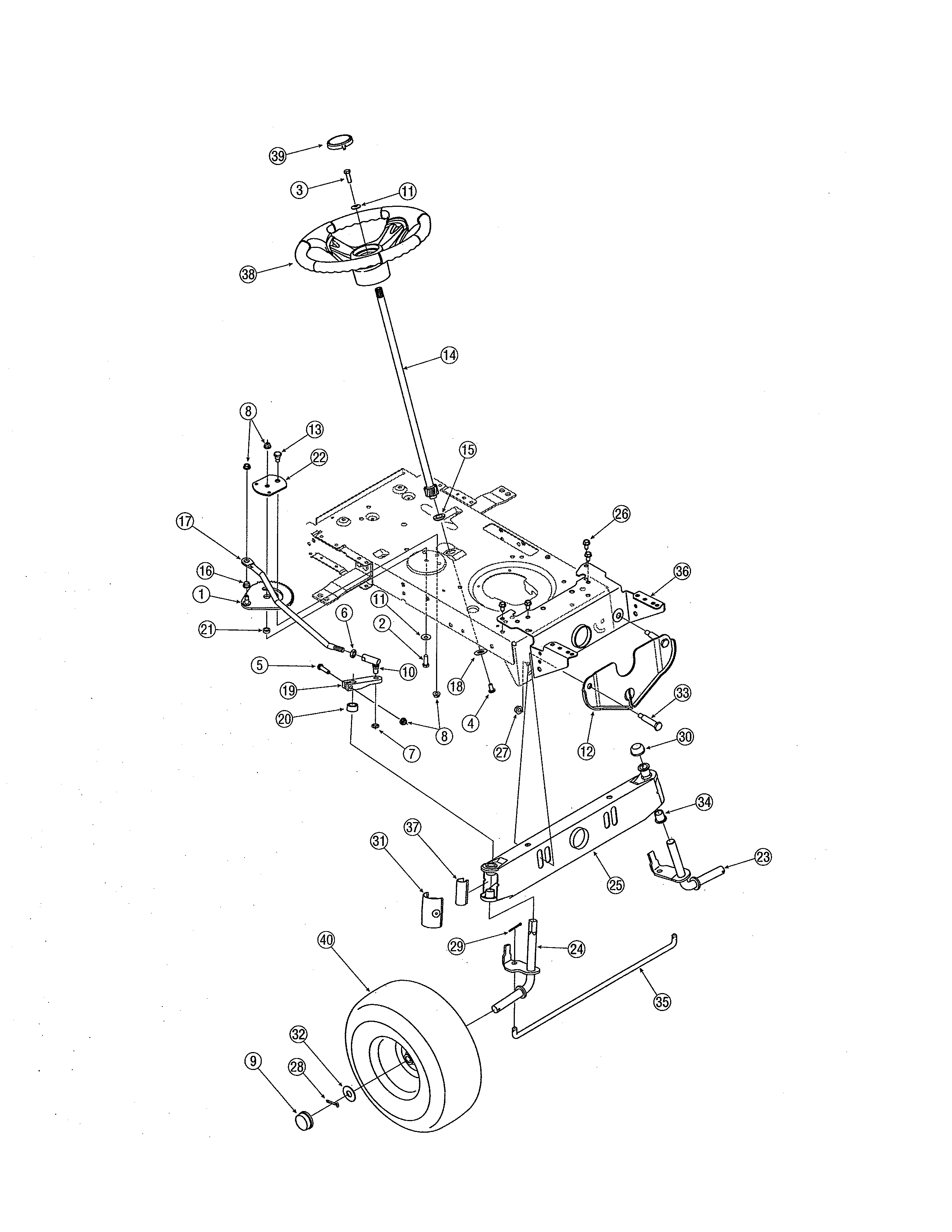 Yard-Man 13AN771G755 steering diagram