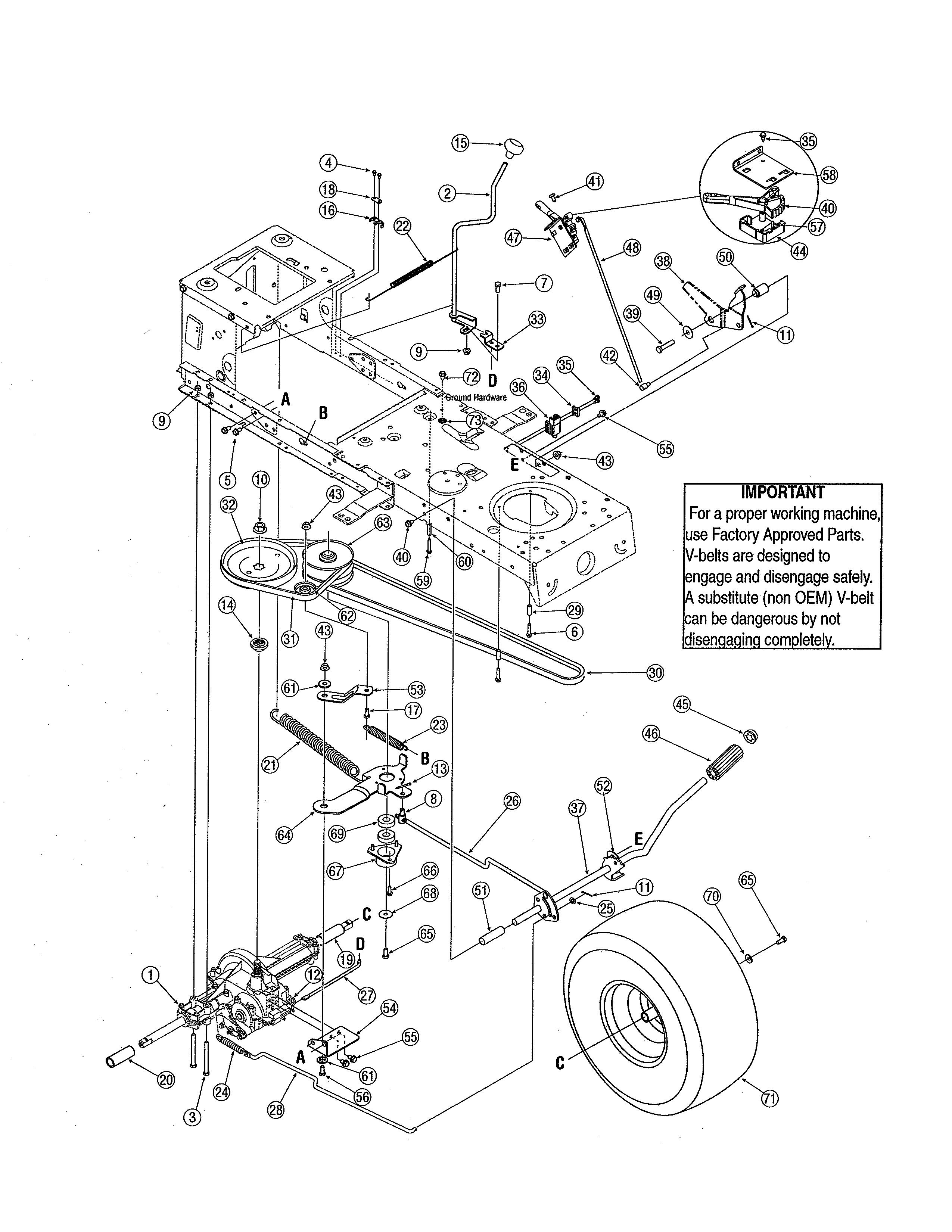 Yard-Man 13AN771G755 transmission diagram