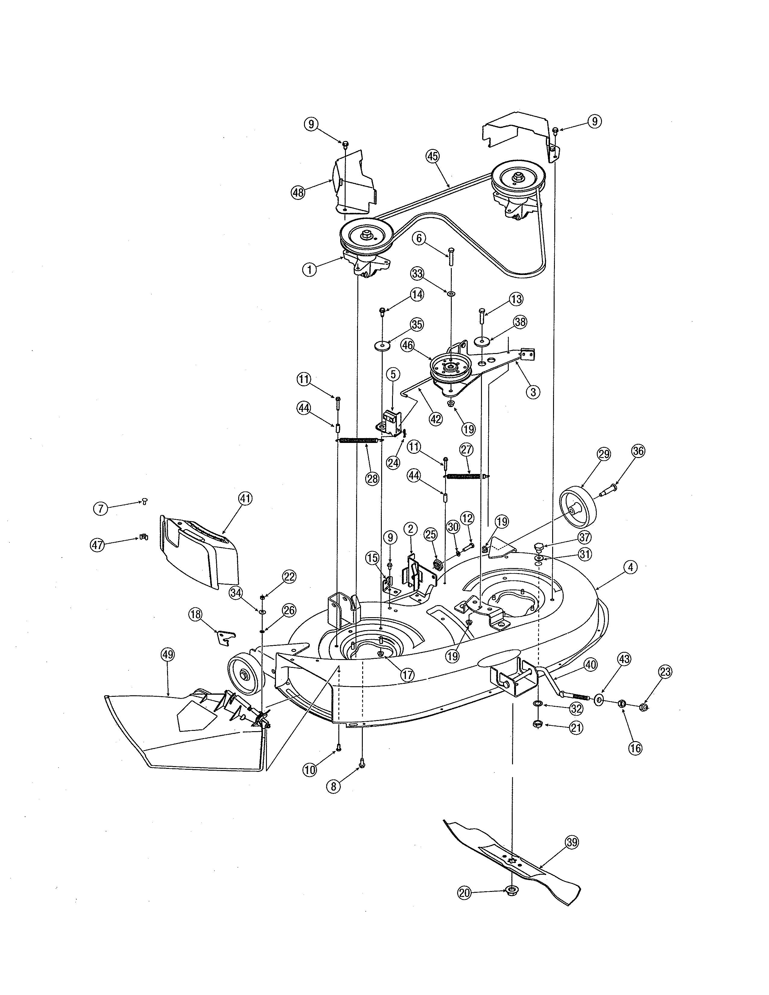 Yard-Man 13AN771G755 38" deck diagram