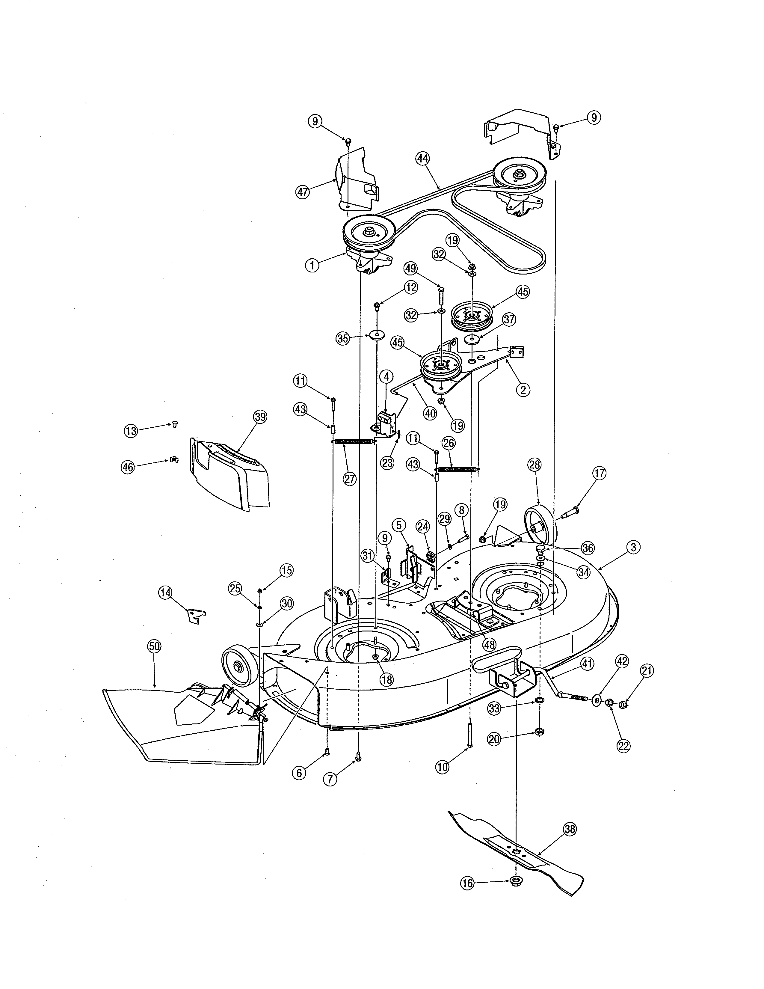 Yard-Man 13AN771G755 42" deck diagram
