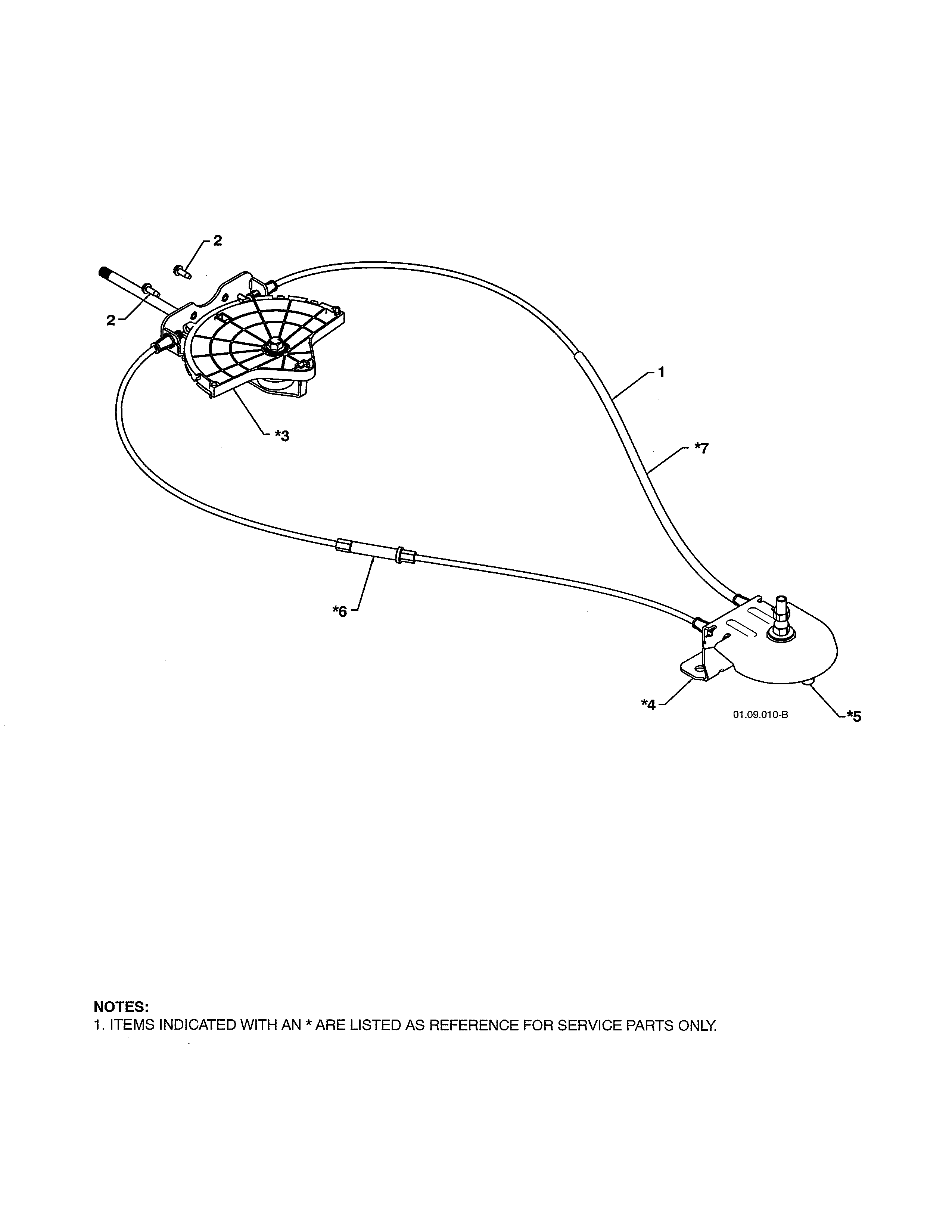 Craftsman 91788777 lever/cable rotator diagram