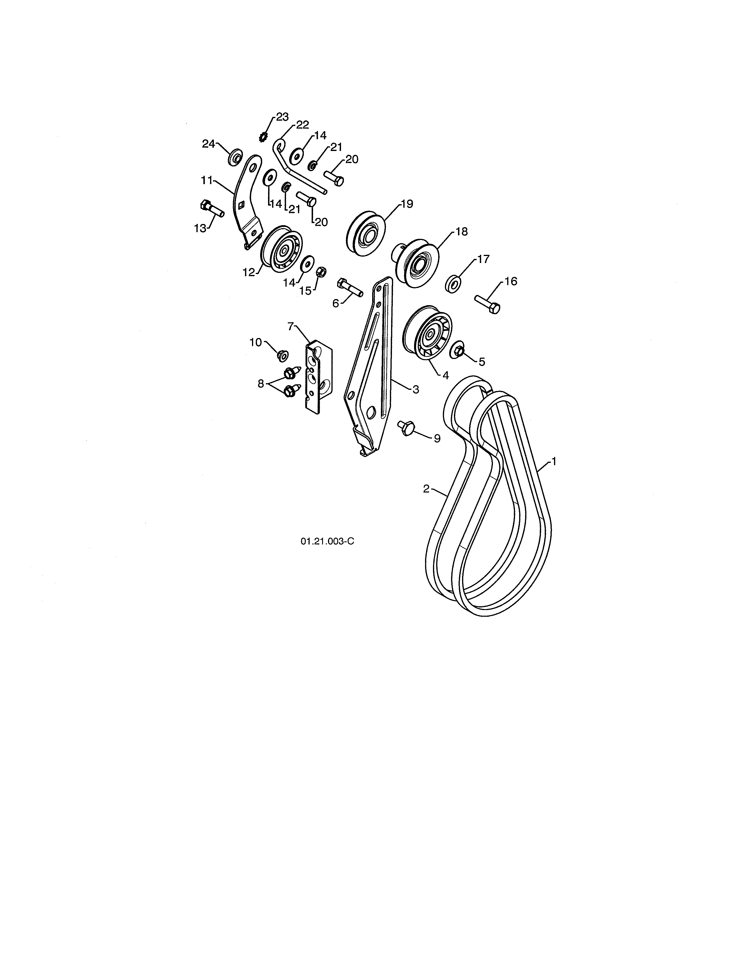 Craftsman 91788777 impeller & traction belts diagram