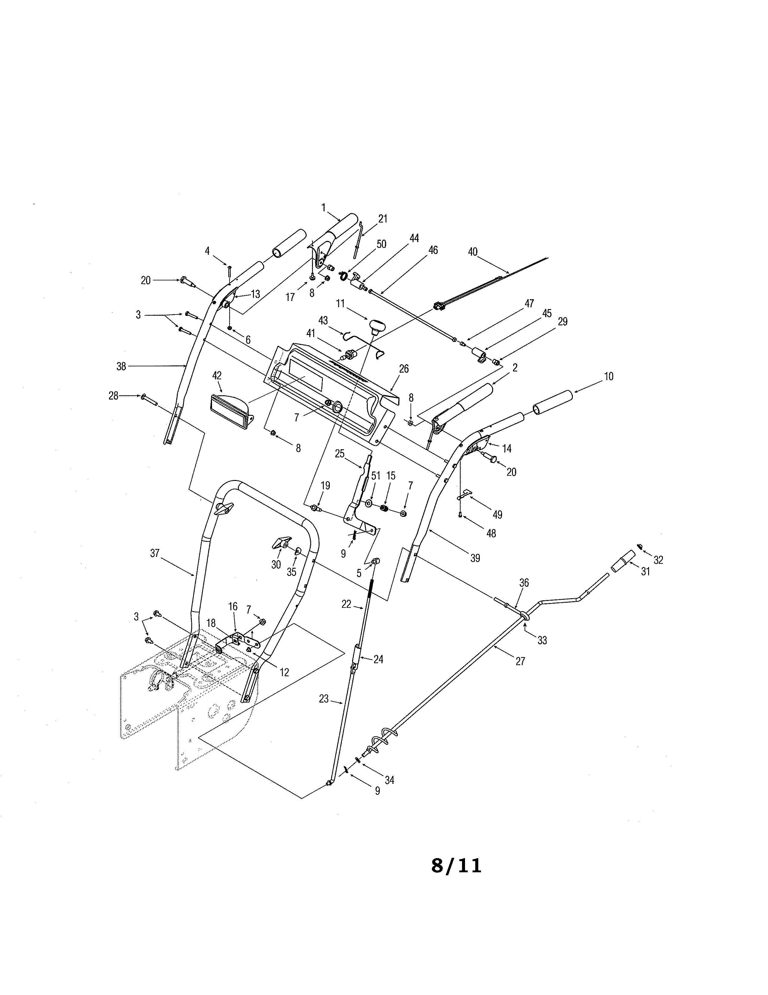 MTD 31AS6FEE729 handles diagram