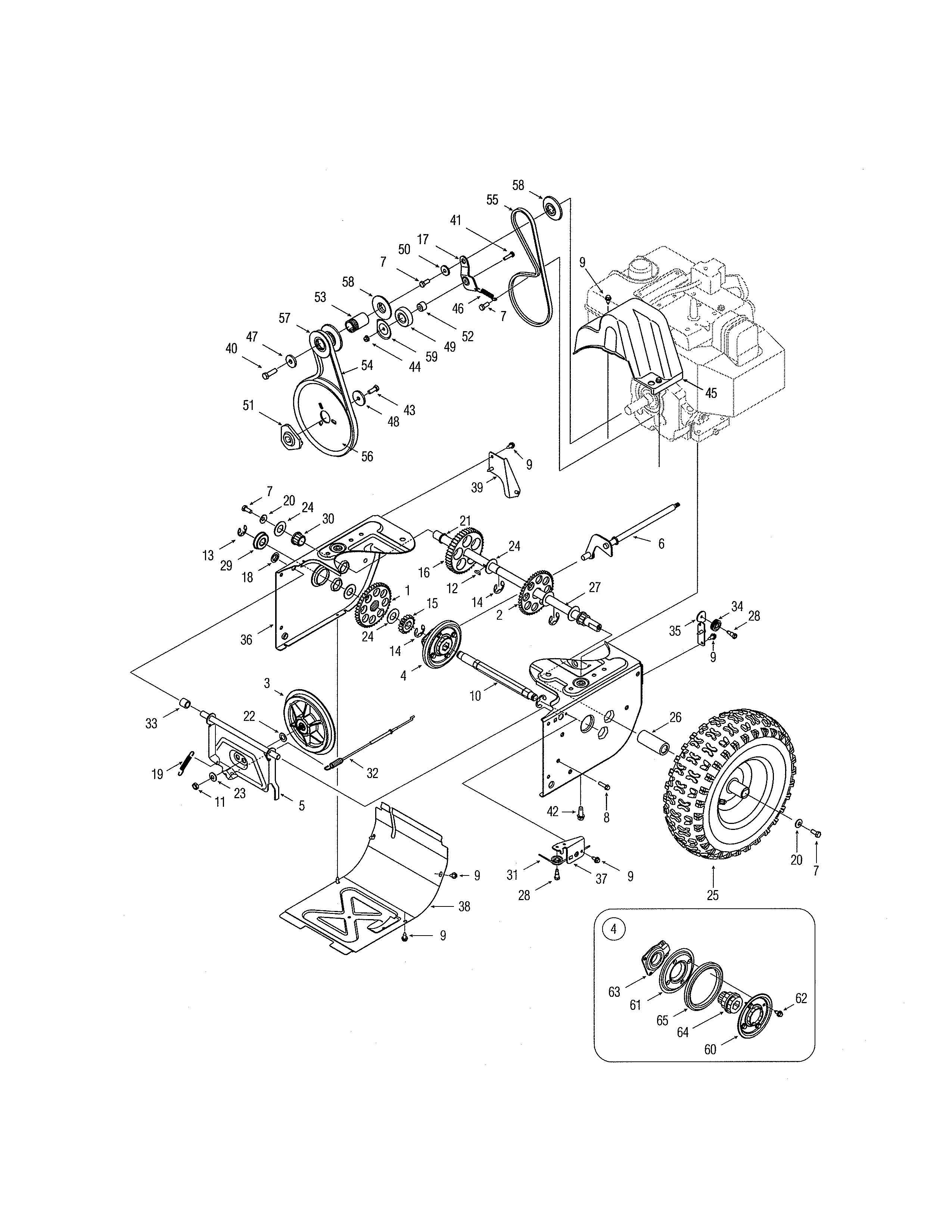 MTD 31AS6FEE729 belt/pulley/wheels diagram
