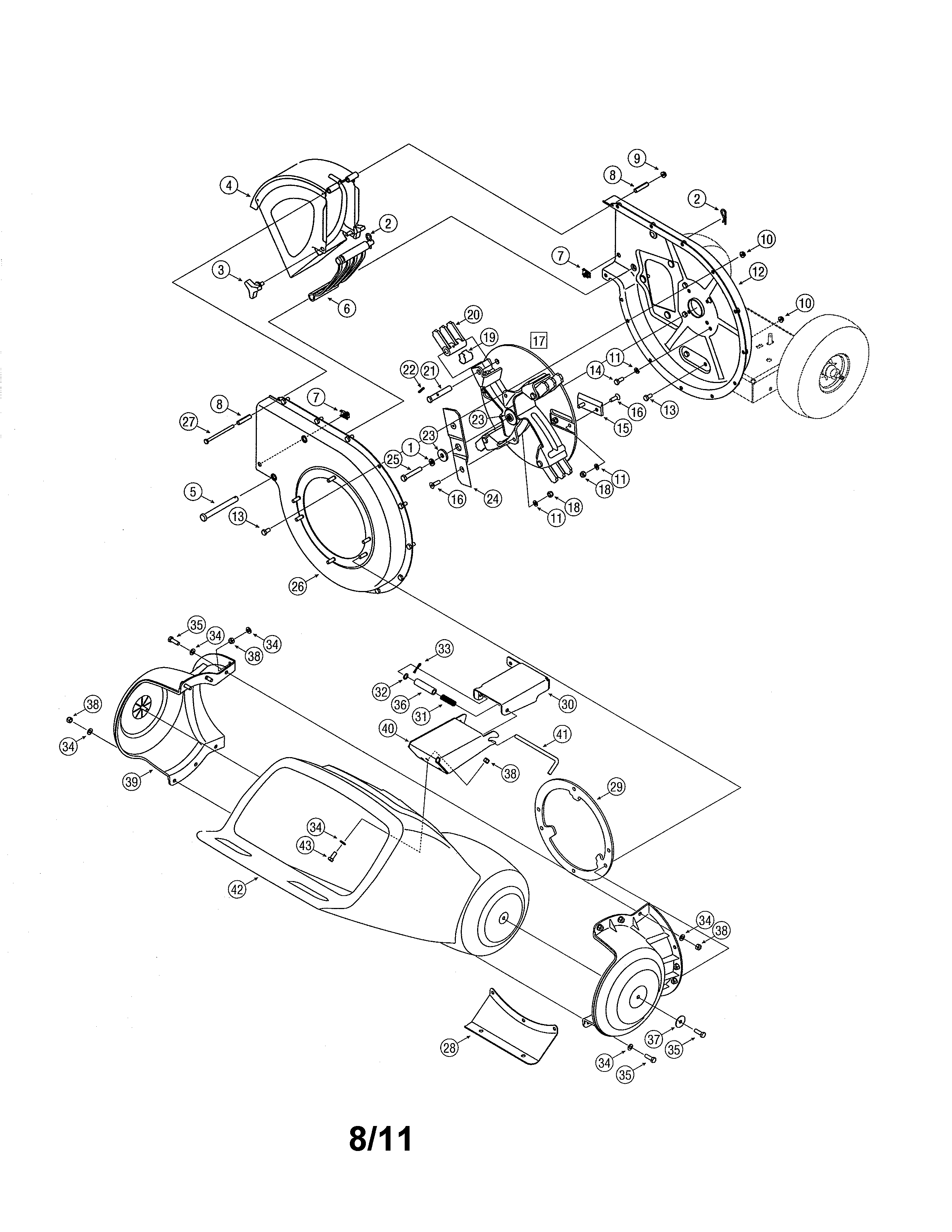 MTD 24A464C731 hopper/impeller diagram