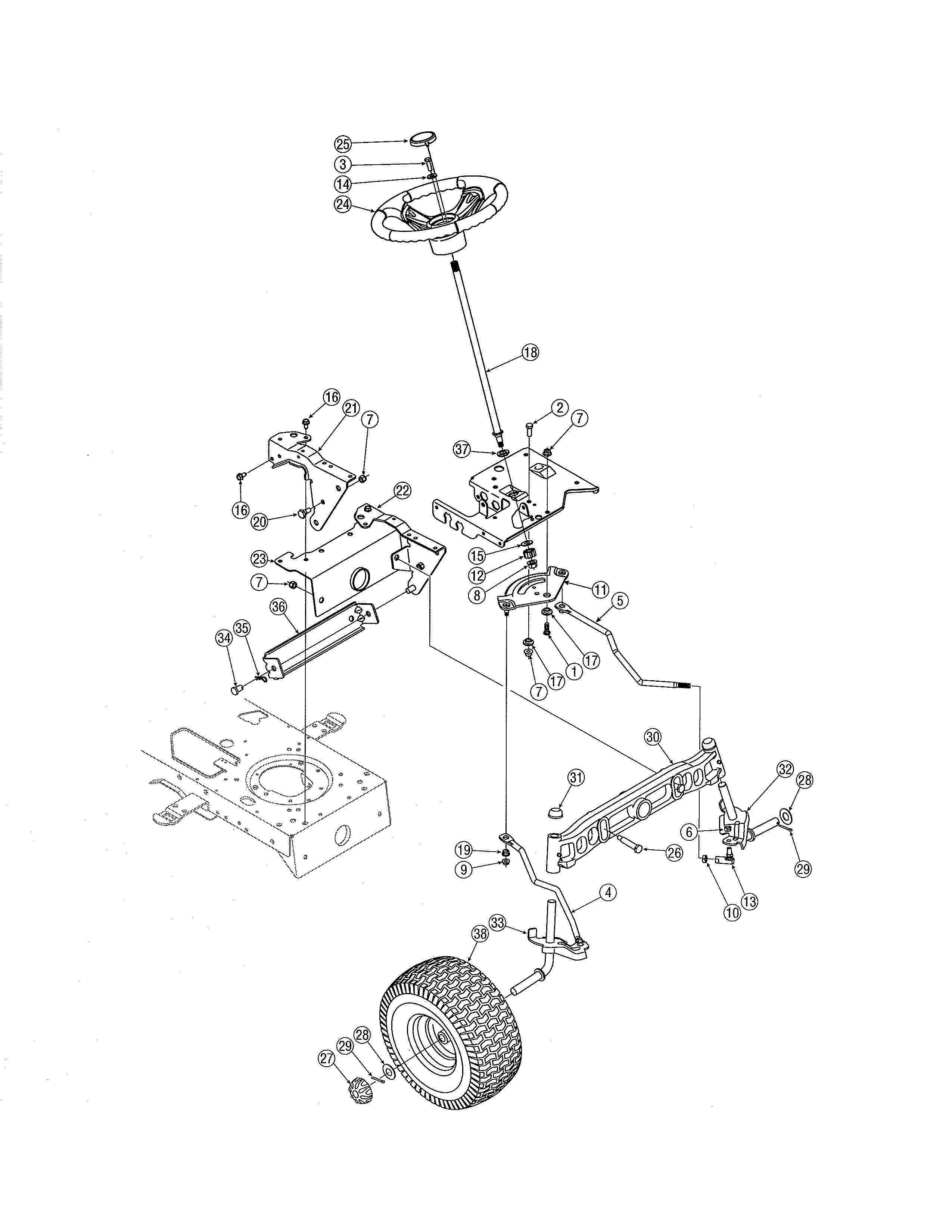 MTD 13AT605H718 steering diagram