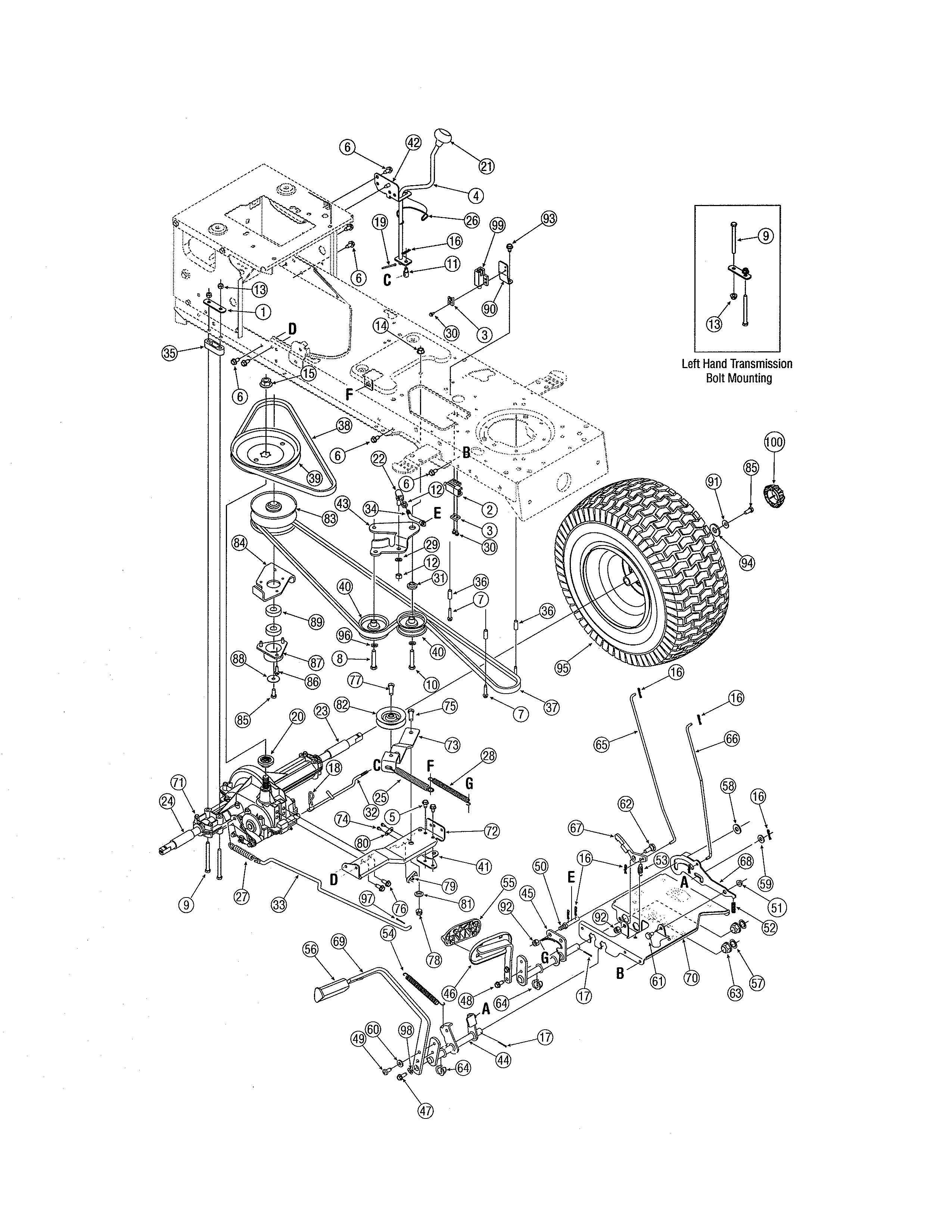 MTD 13AT605H718 transmission diagram