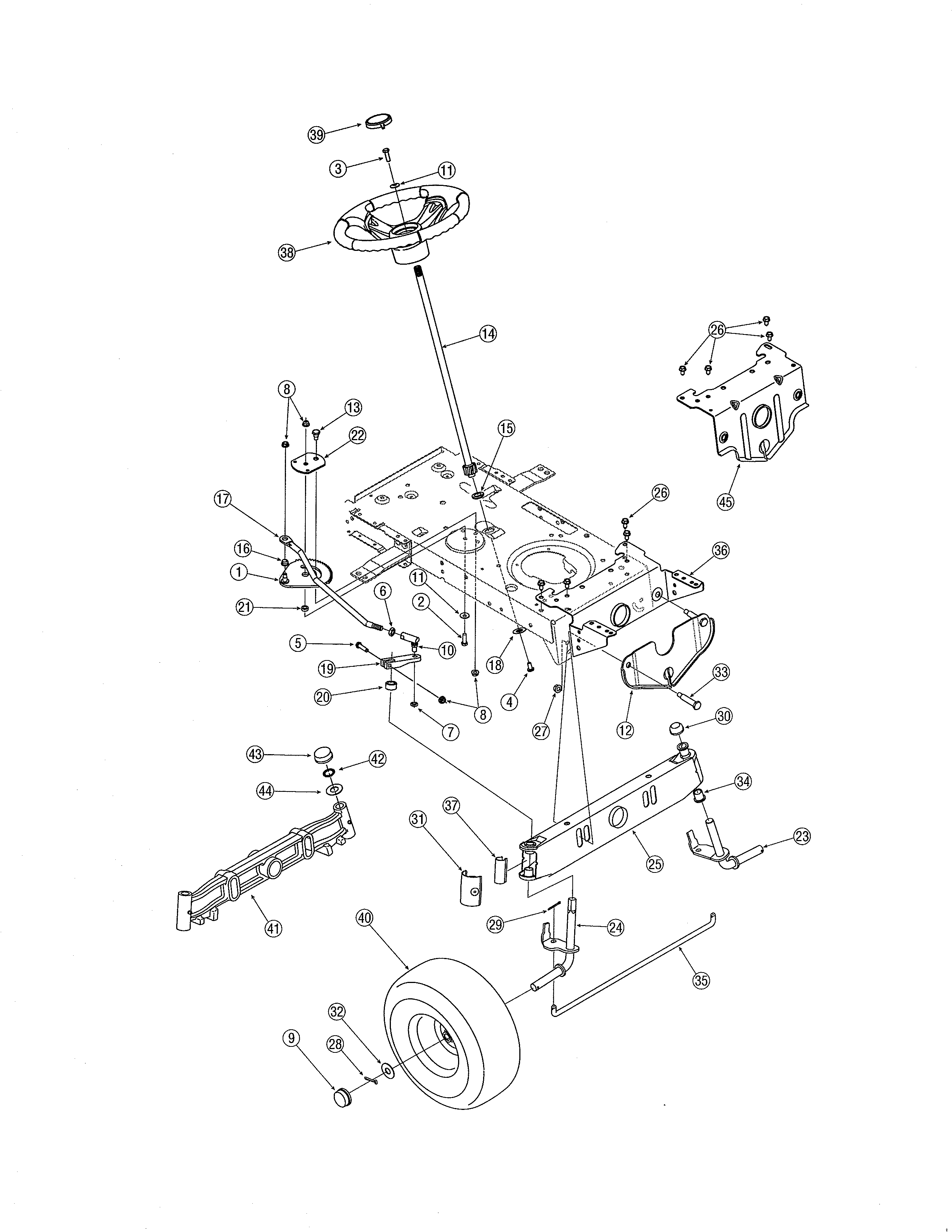 MTD 13AD771G731 steering diagram