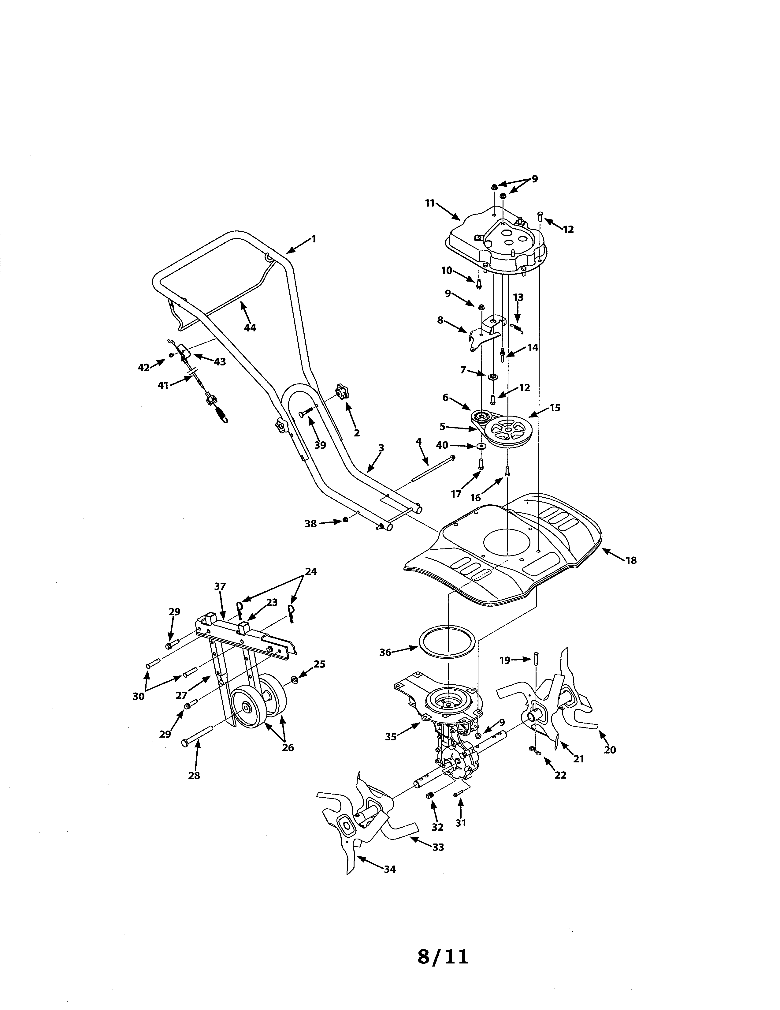 MTD 21A-240P052 lawn mower diagram