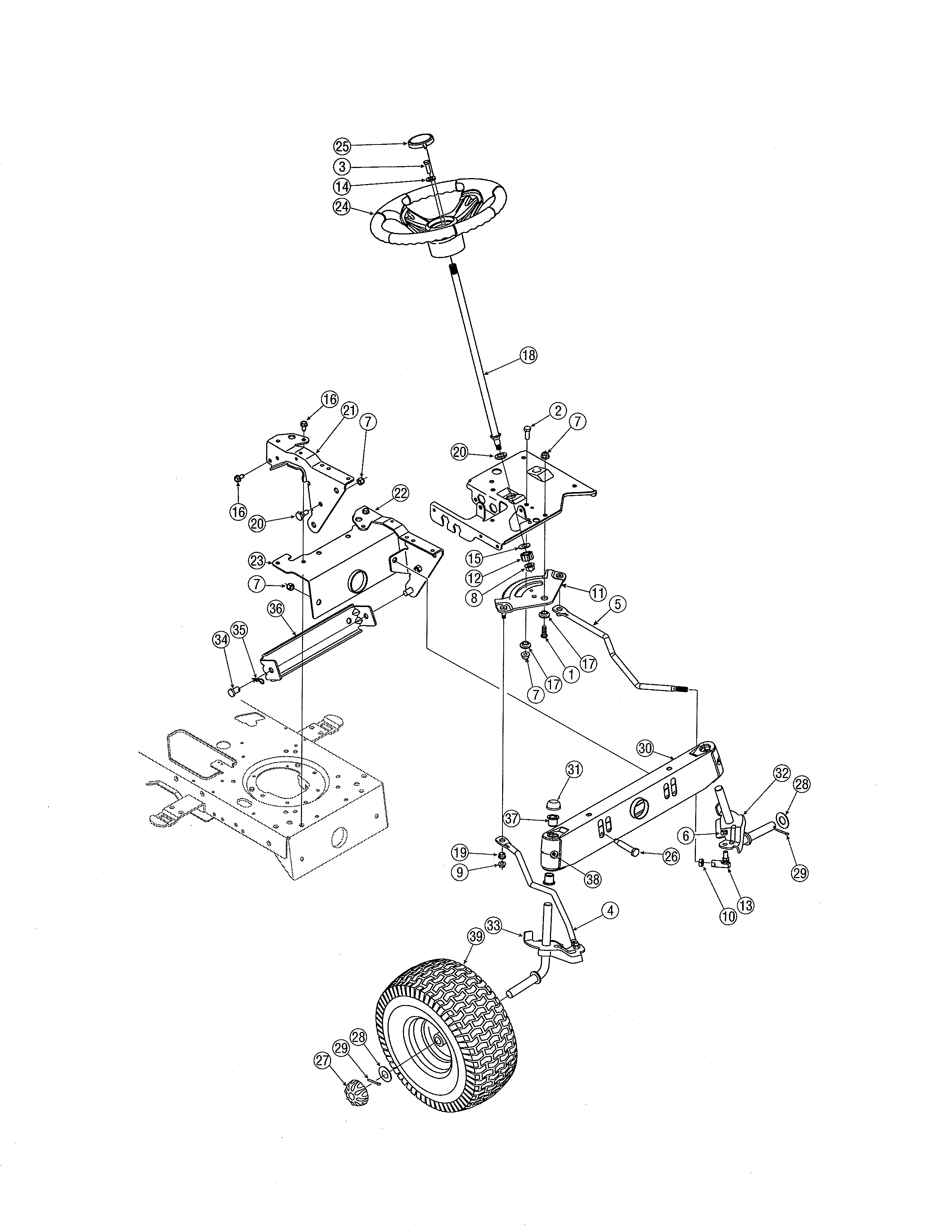 MTD 13AG601H729 steering diagram
