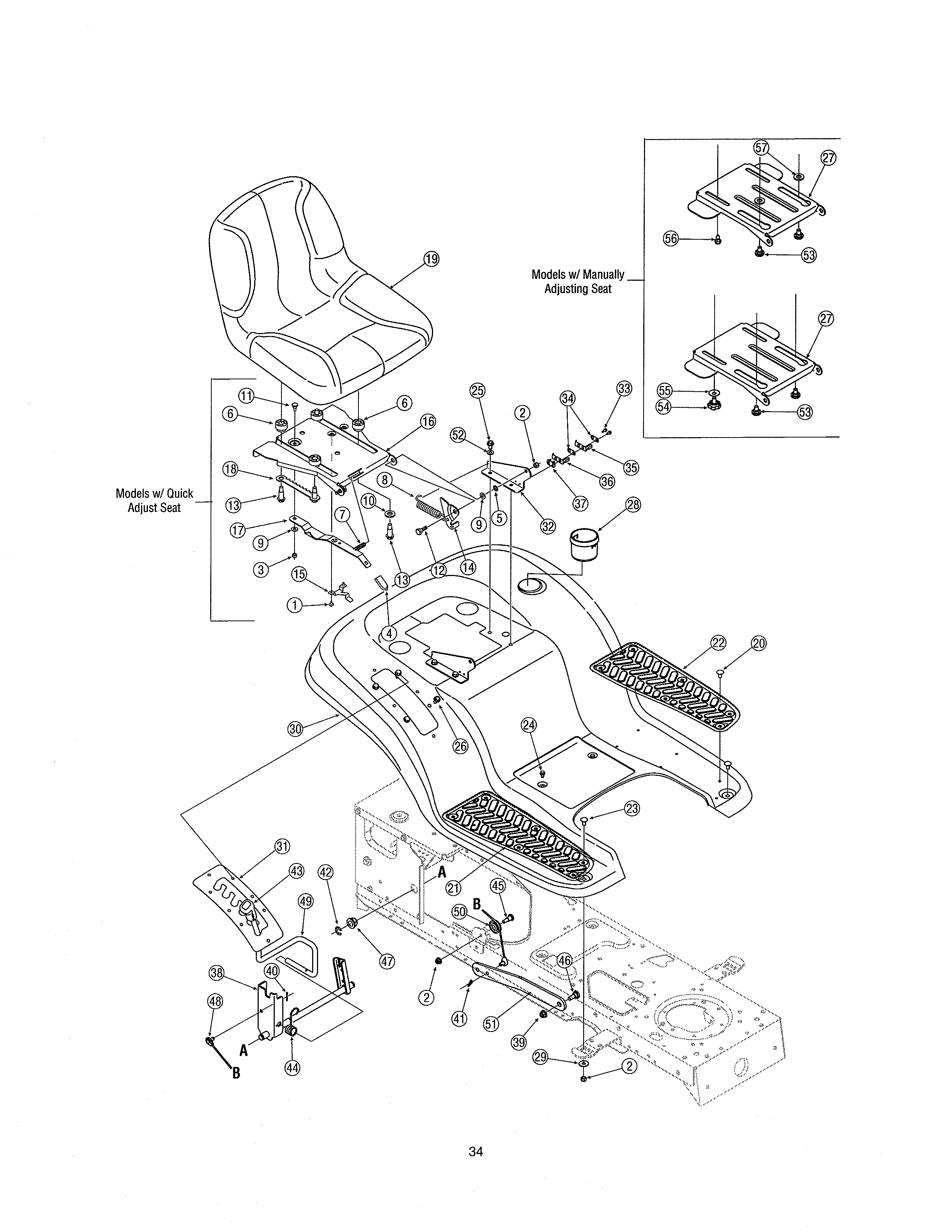 MTD 13AG601H729 seat & fender diagram